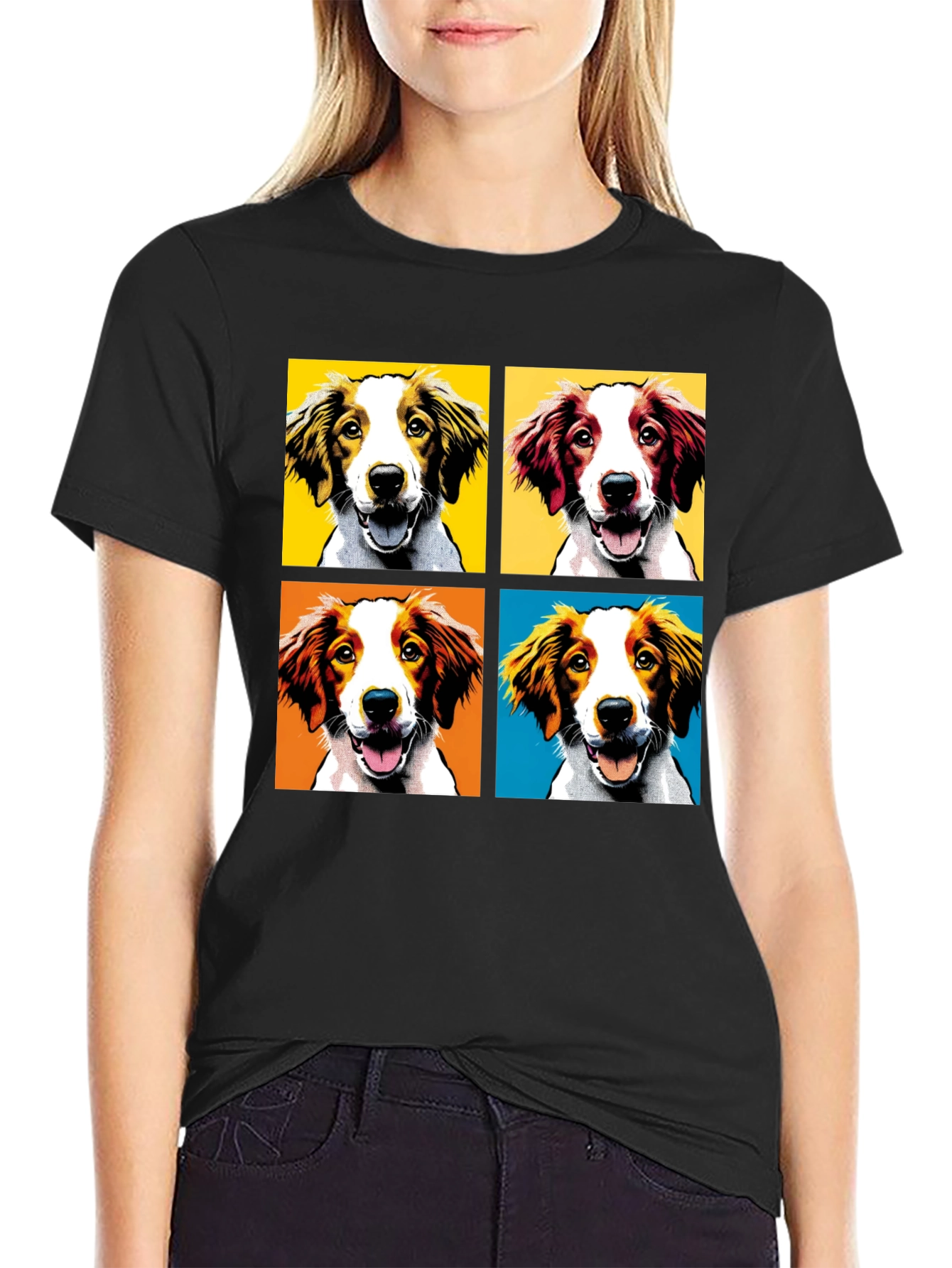 Black Pop Art Dog Breed T-Shirt - Unique Graphic Tee view 2