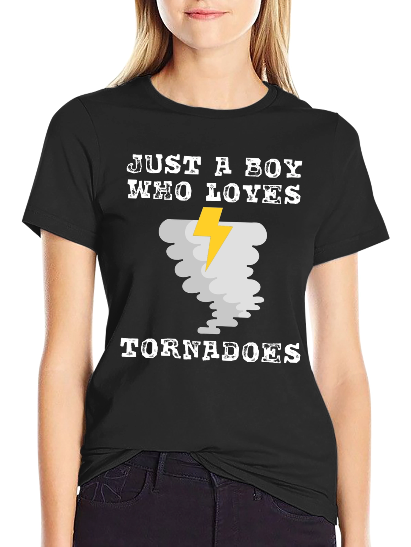 Black Boy Who Loves Tornadoes Graphic Tee view 2