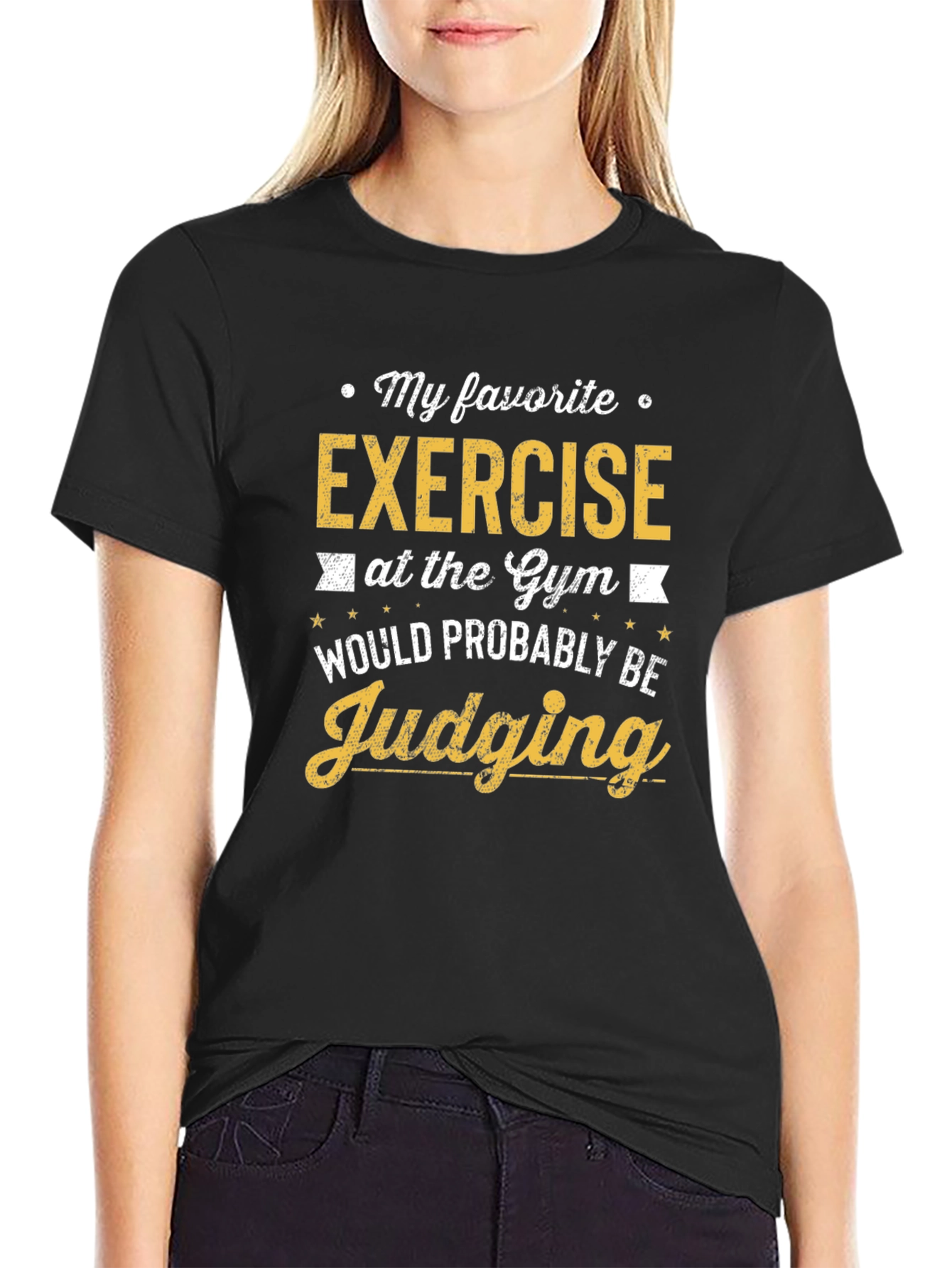 Black Gym Judging Exercise Graphic T-Shirt view 2