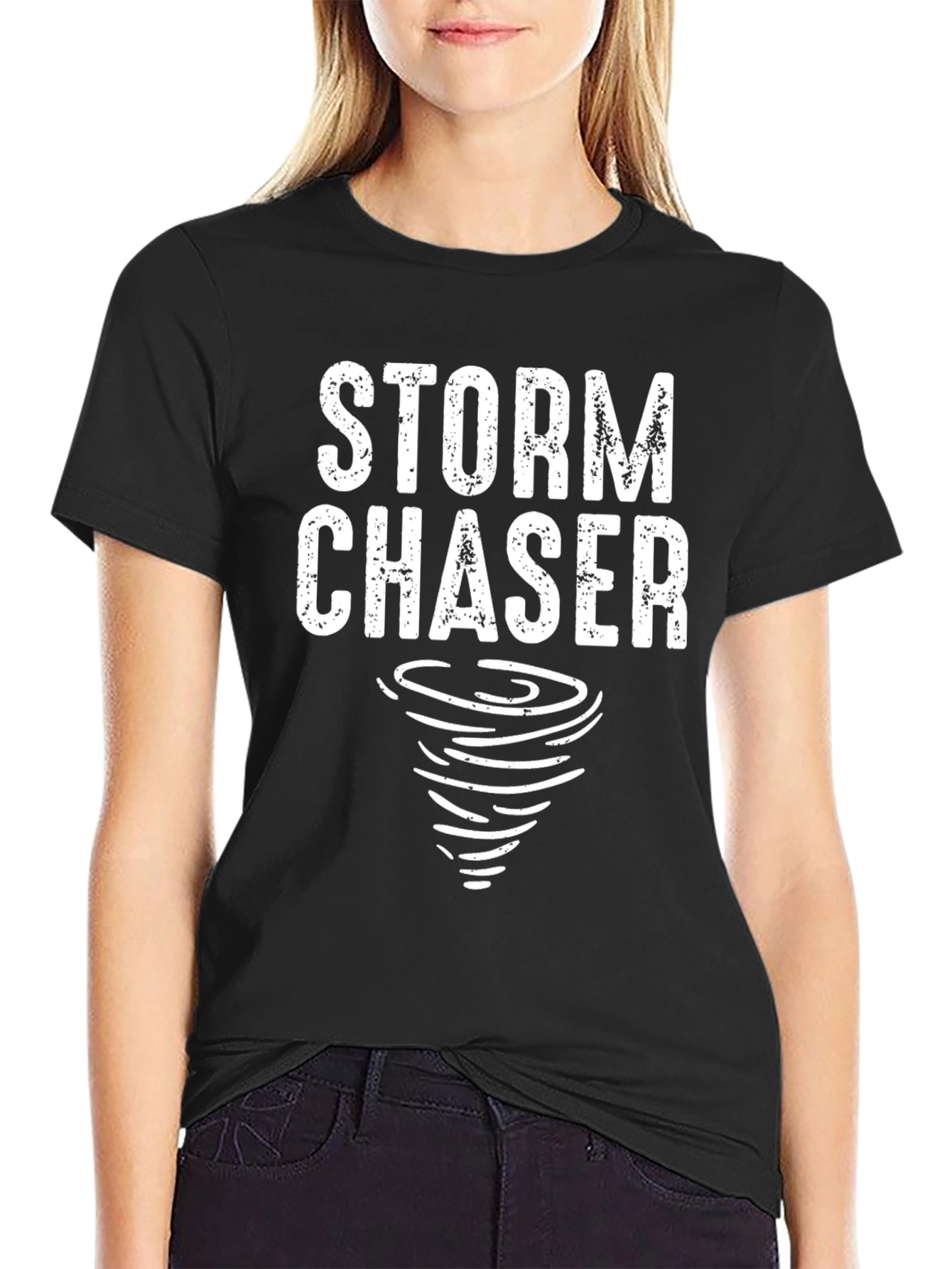 Black Storm Chaser Graphic Tee - Tornado Design view 2