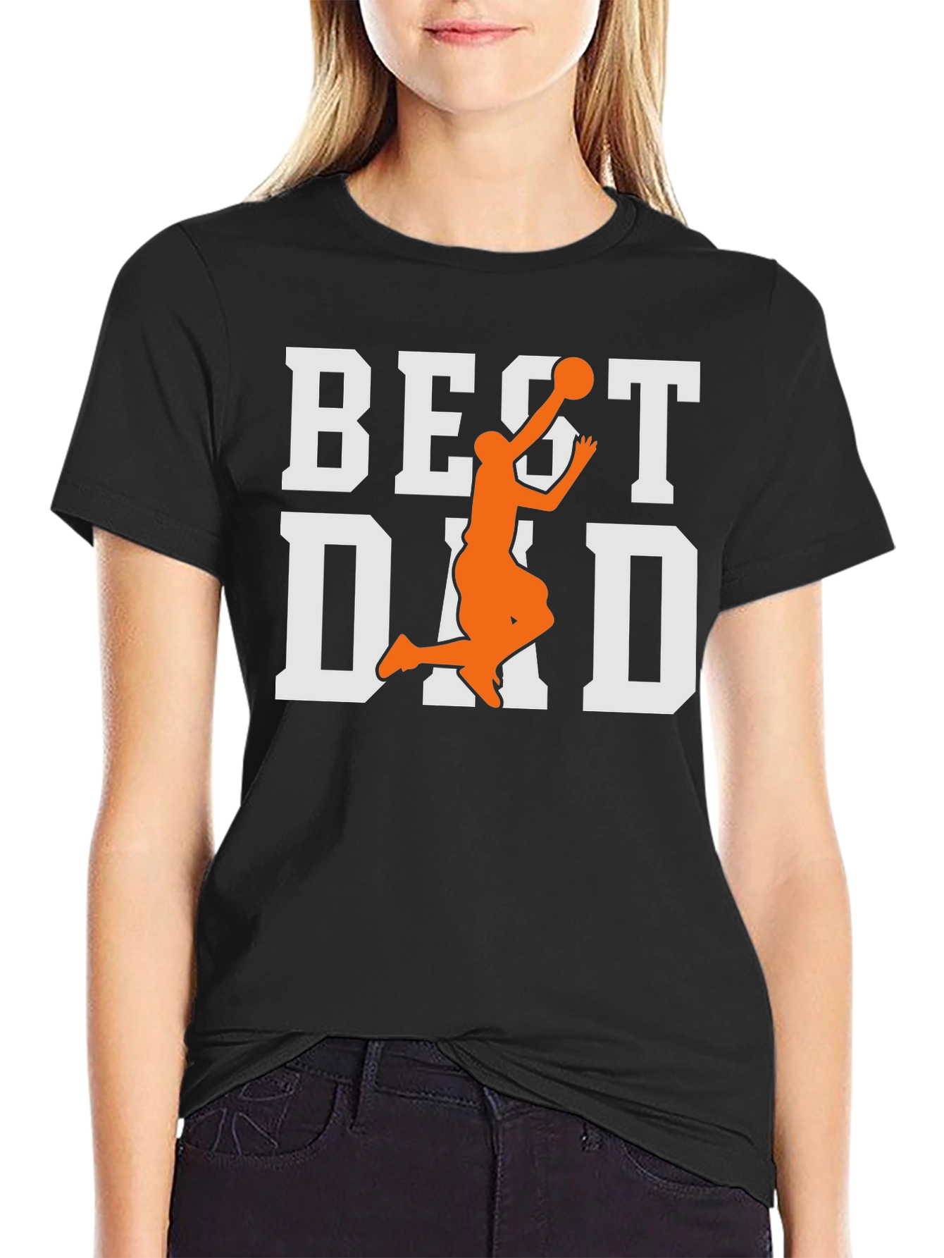 Black Best Dad Basketball Graphic Tee view 2