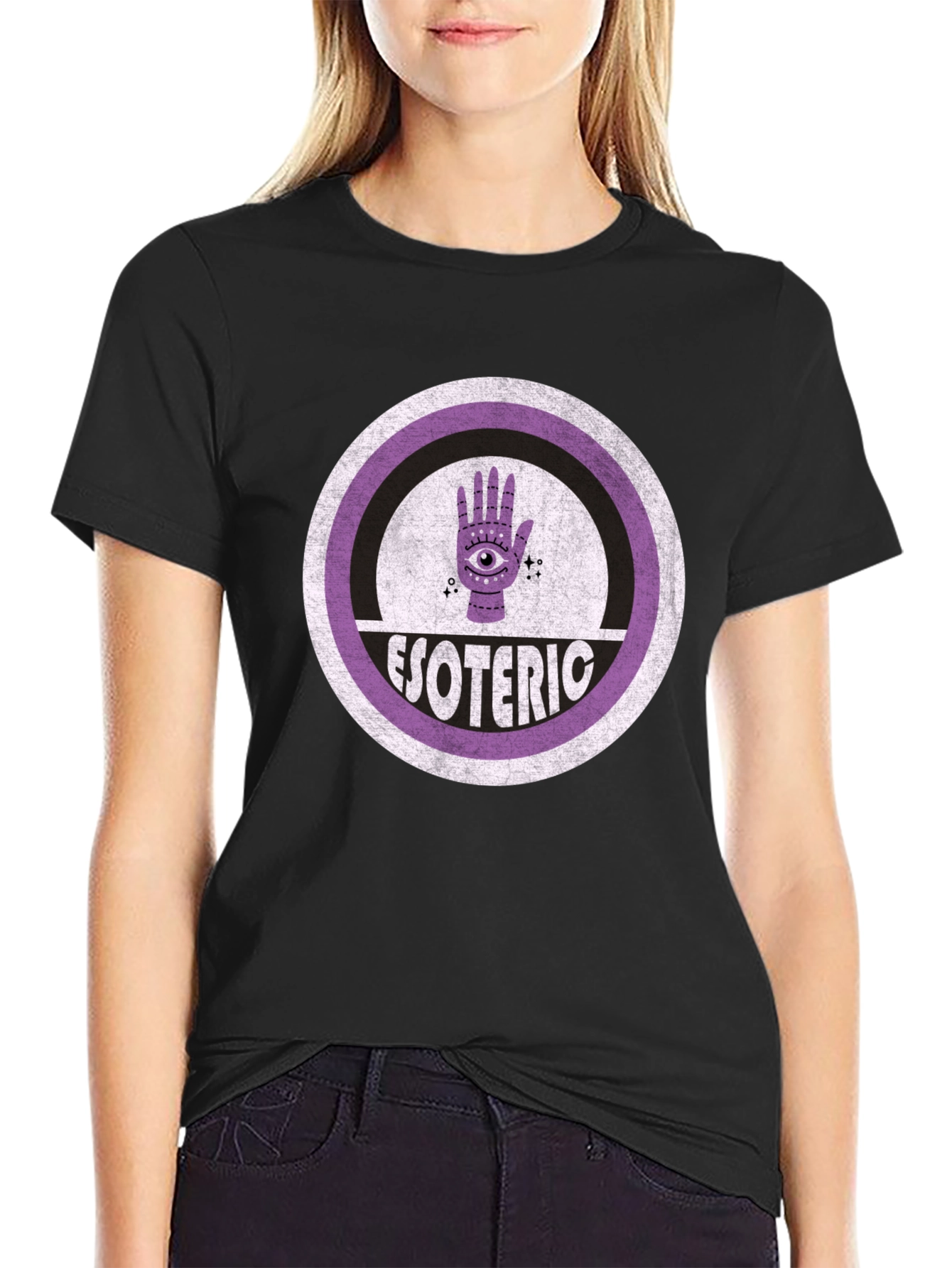 Black Esoteric Third Eye Graphic T-Shirt - Black view 2