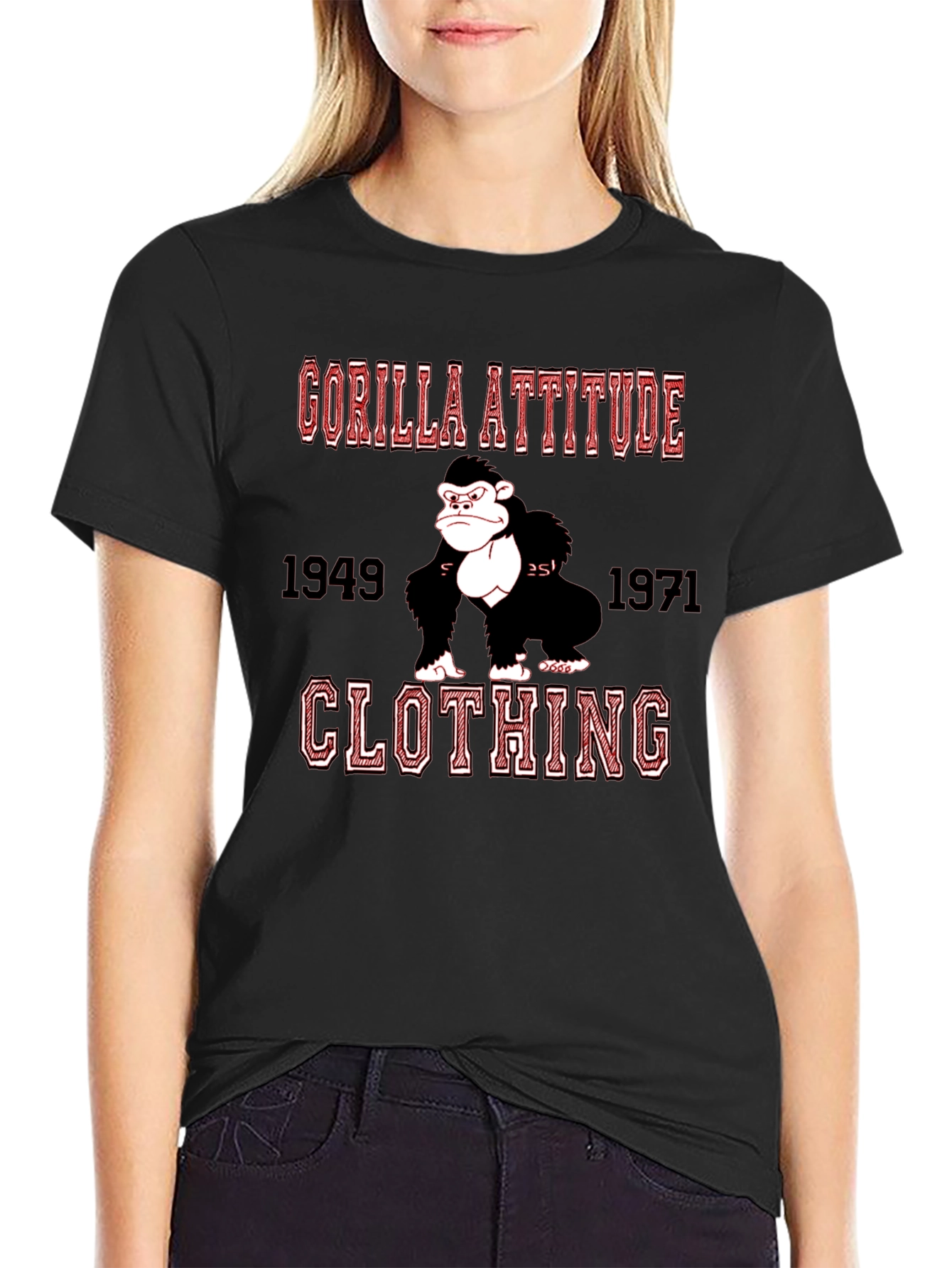 Black Gorilla Attitude Clothing T-Shirt view 2