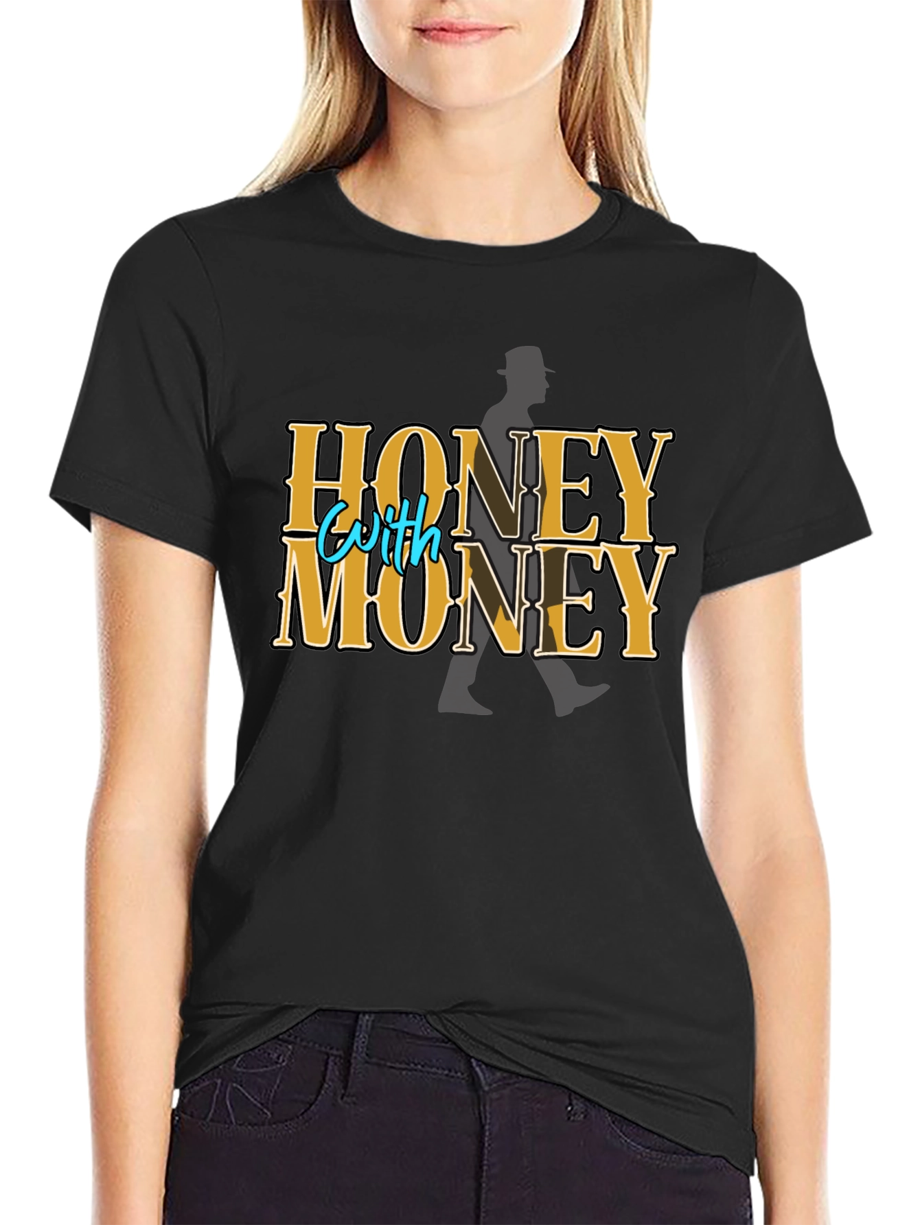 Black Honey with Money Graphic T-Shirt view 2