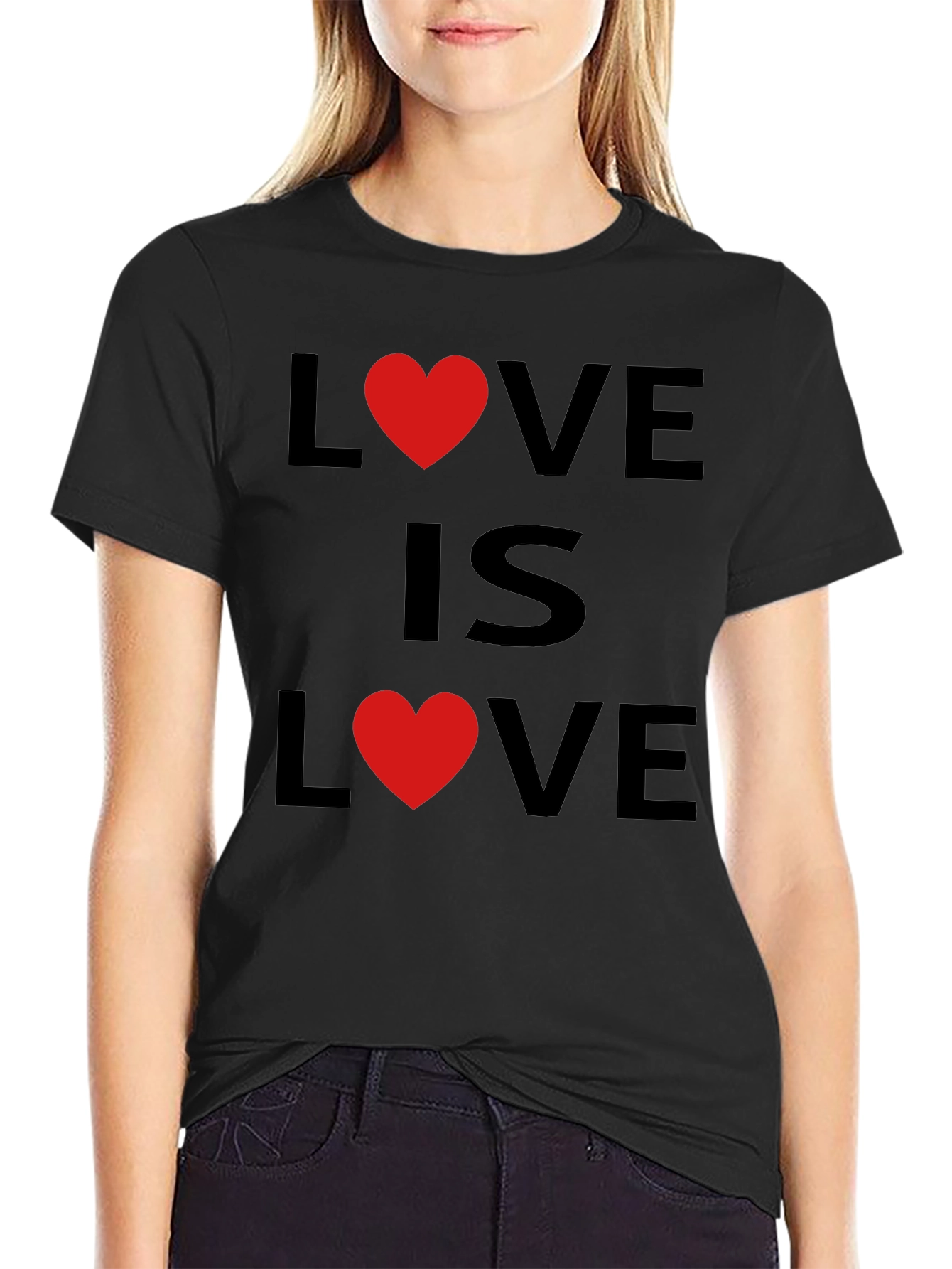 Black Love Is Love T-Shirt - Black view 2