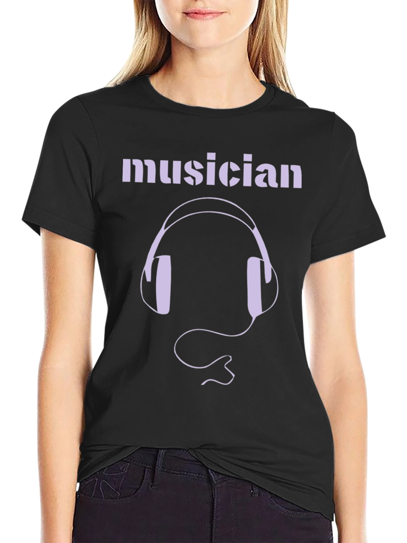 Black Musician Graphic Tee - Black view 2