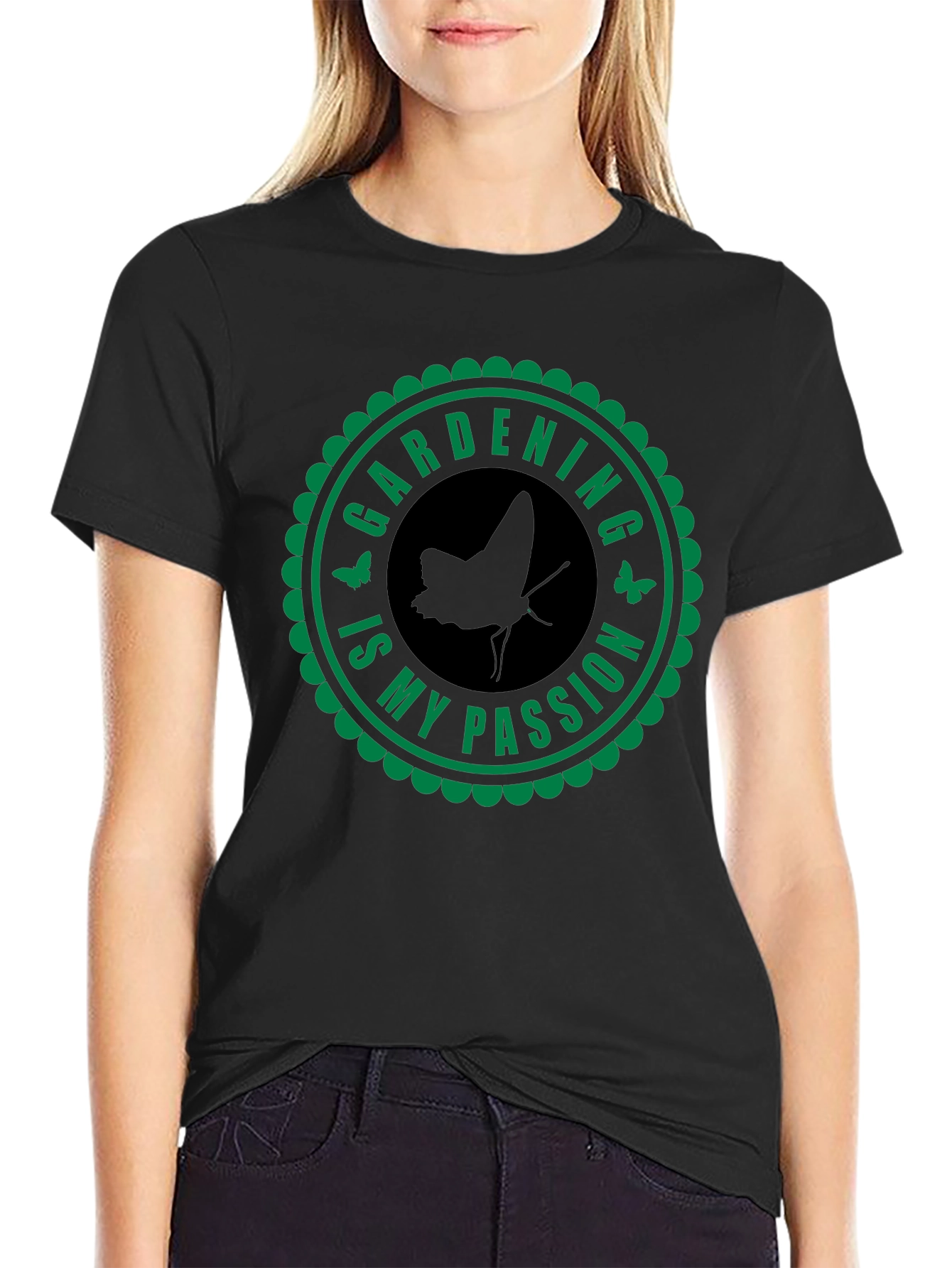 Black Gardening is My Passion Graphic T-Shirt view 2