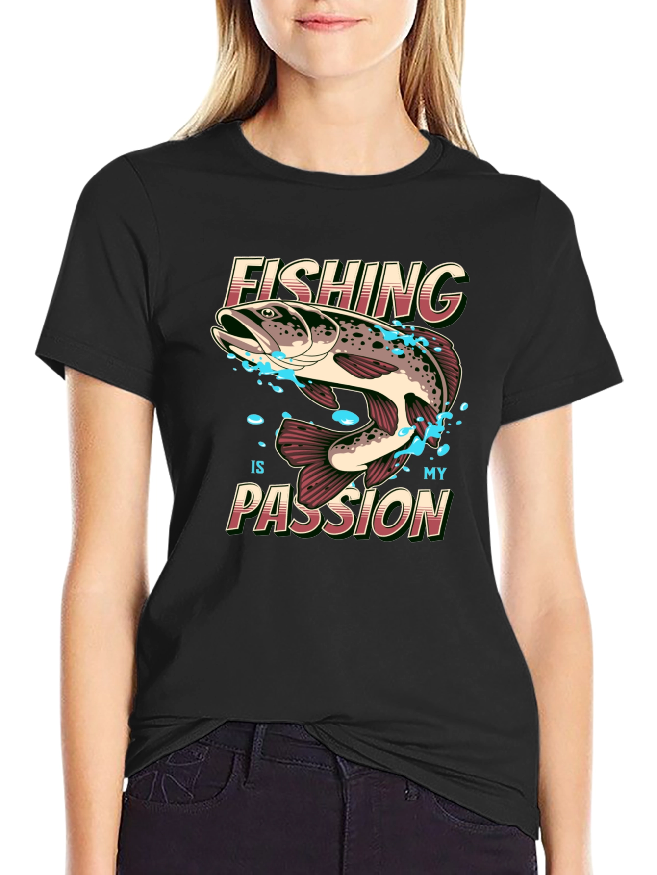 Black Fishing is My Passion Graphic Tee view 2