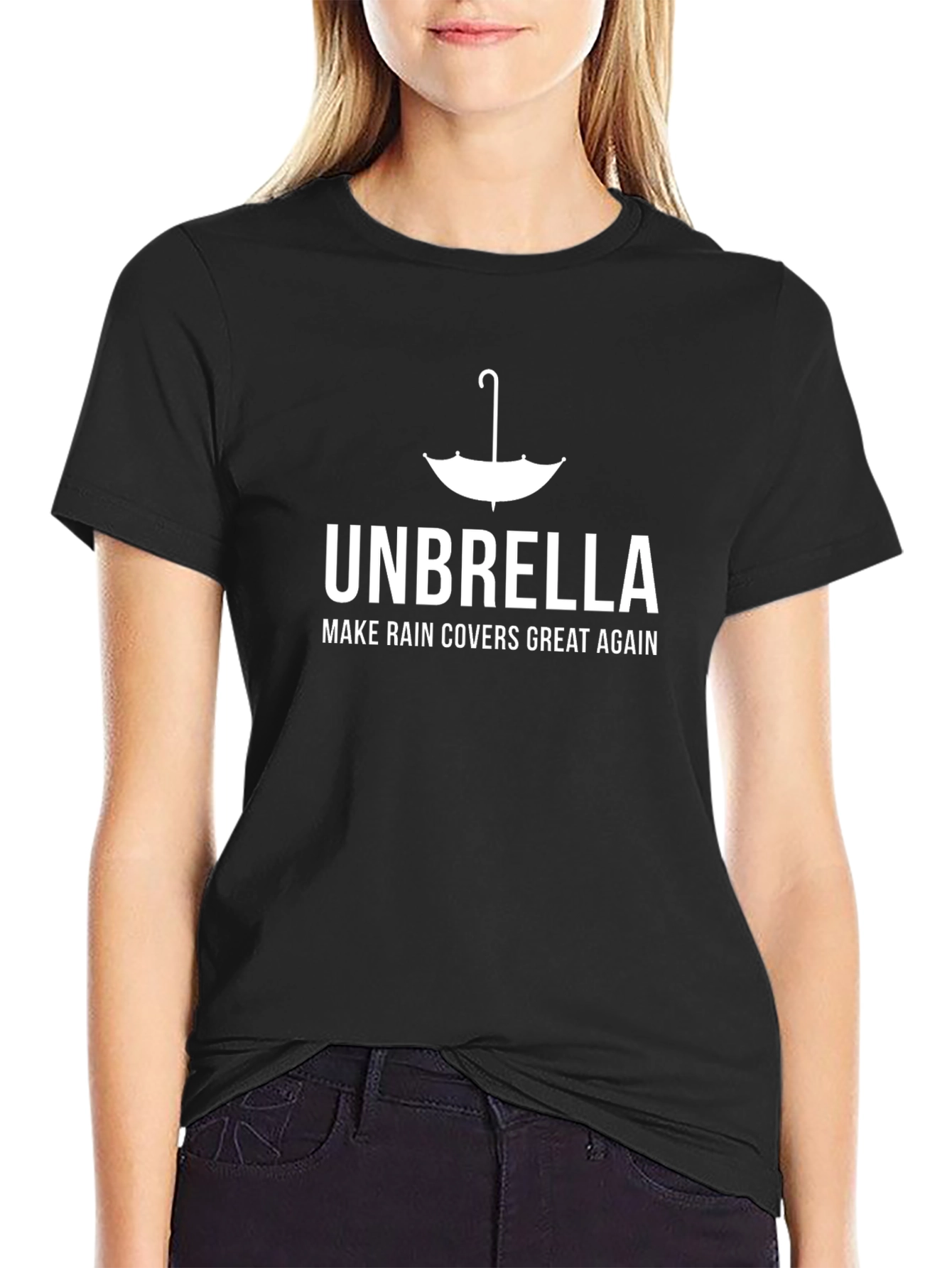 Black Unbrella Make Rain Covers Great Again T-Shirt view 2