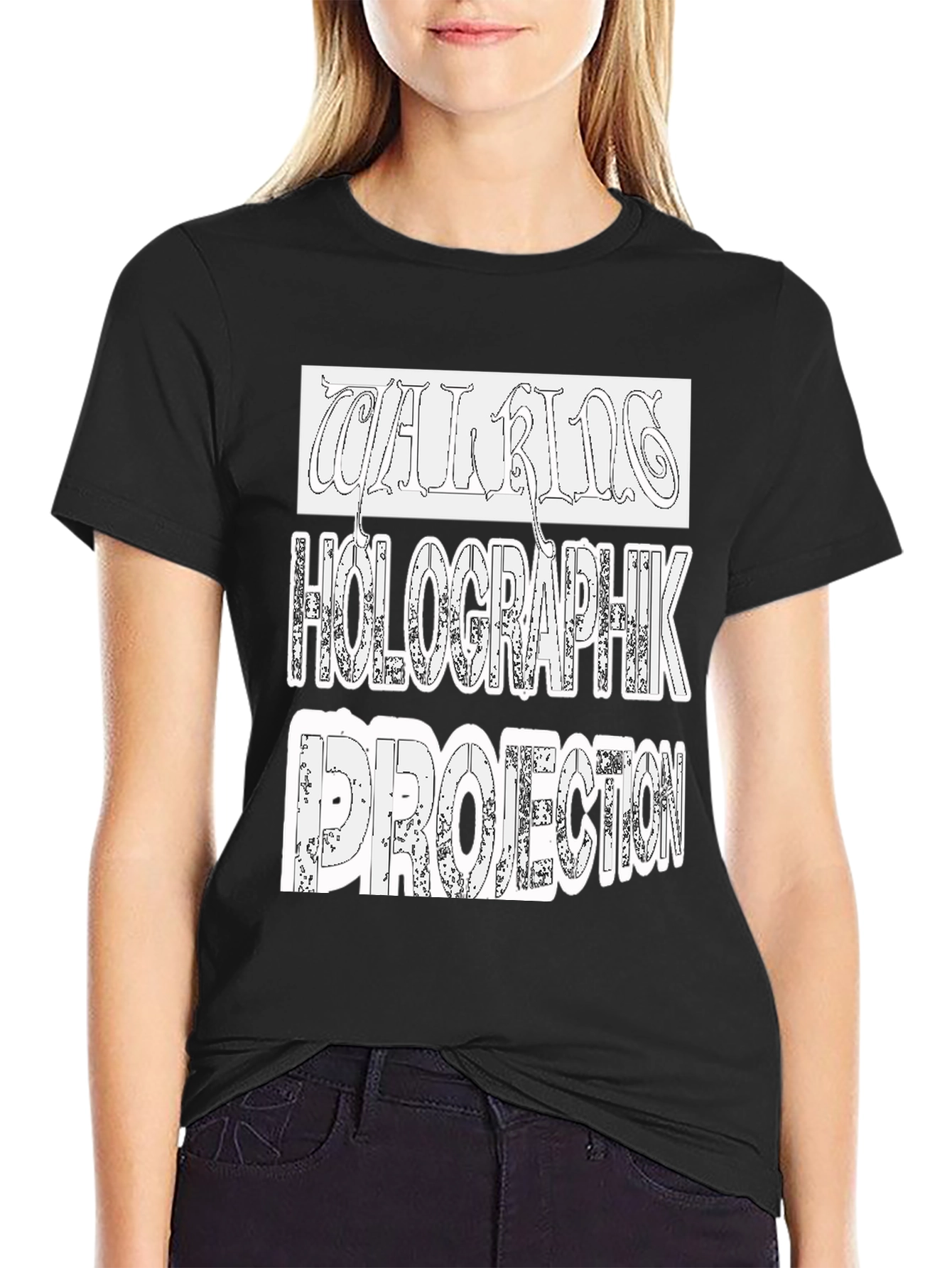 Black Holographik Projection Black T-Shirt view 2