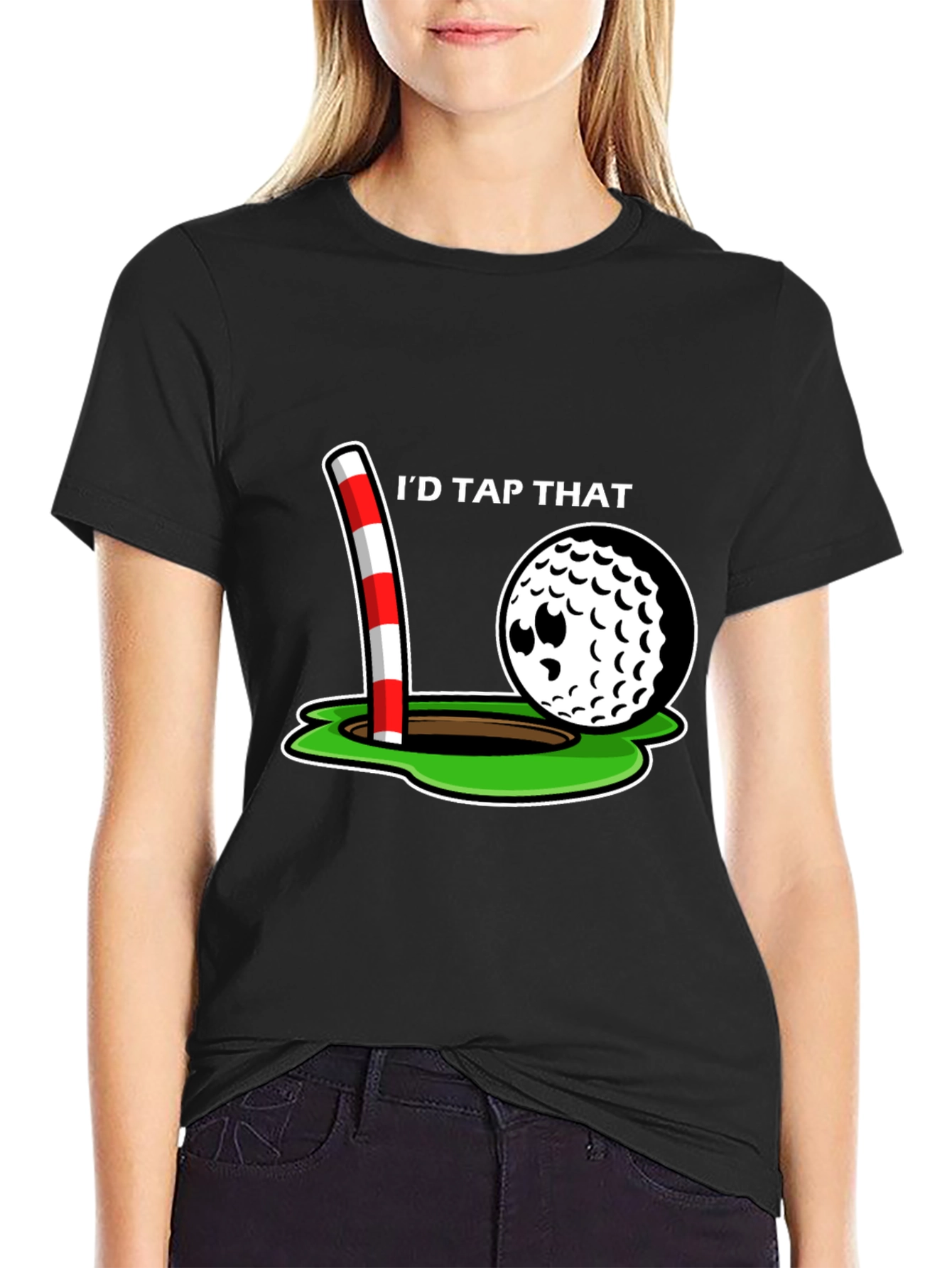Black I'd Tap That Golf T-Shirt view 2