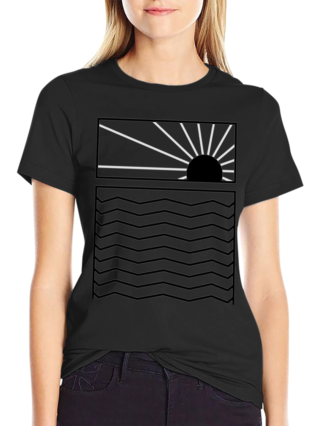Sunset Waves Graphic Tee - Modern Style - 2