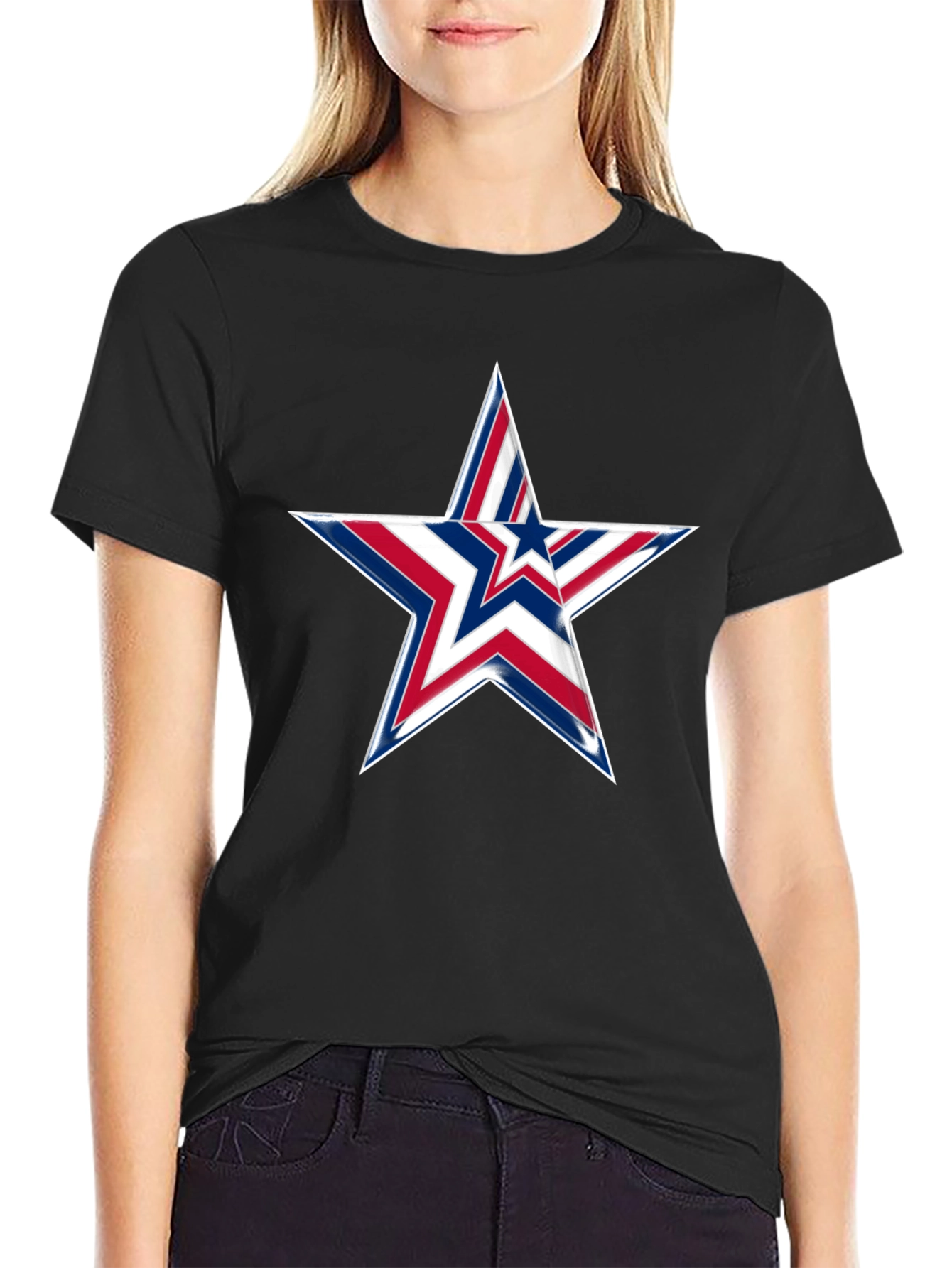 Black Patriotic Star Graphic Tee - USA Pride view 2