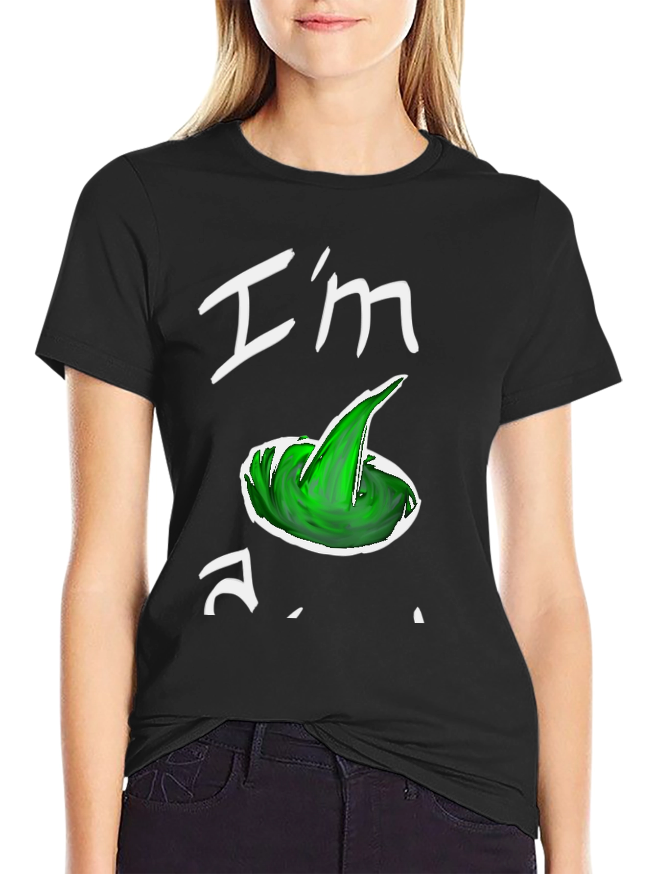 Black I'm a Wizard Hat Graphic T-Shirt view 2
