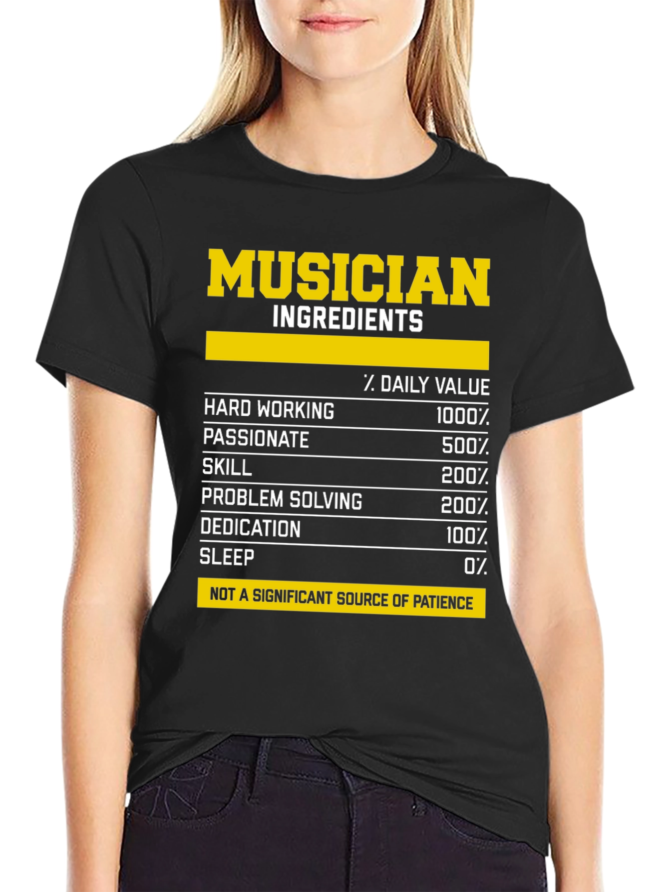 Black Musician Ingredients Graphic Tee - Black view 2