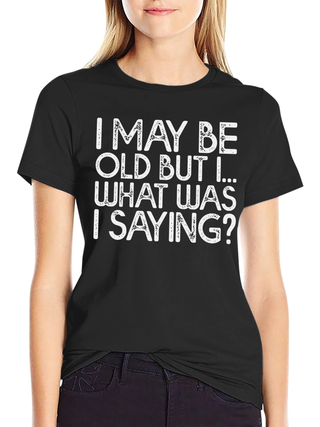 Black Funny "I May Be Old" Graphic T-Shirt view 2