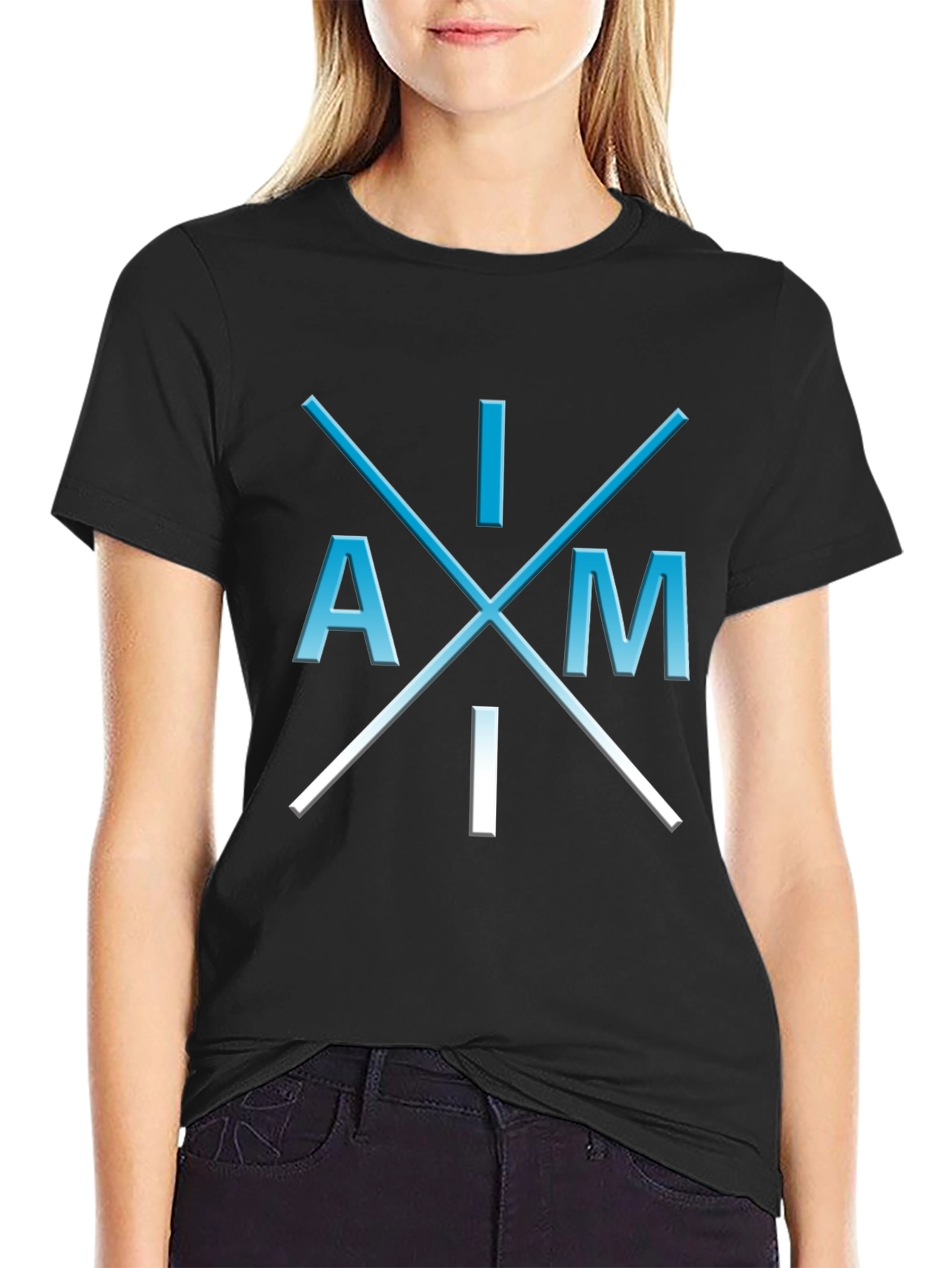 Black I Am I T-Shirt - Unique Graphic Tee view 2