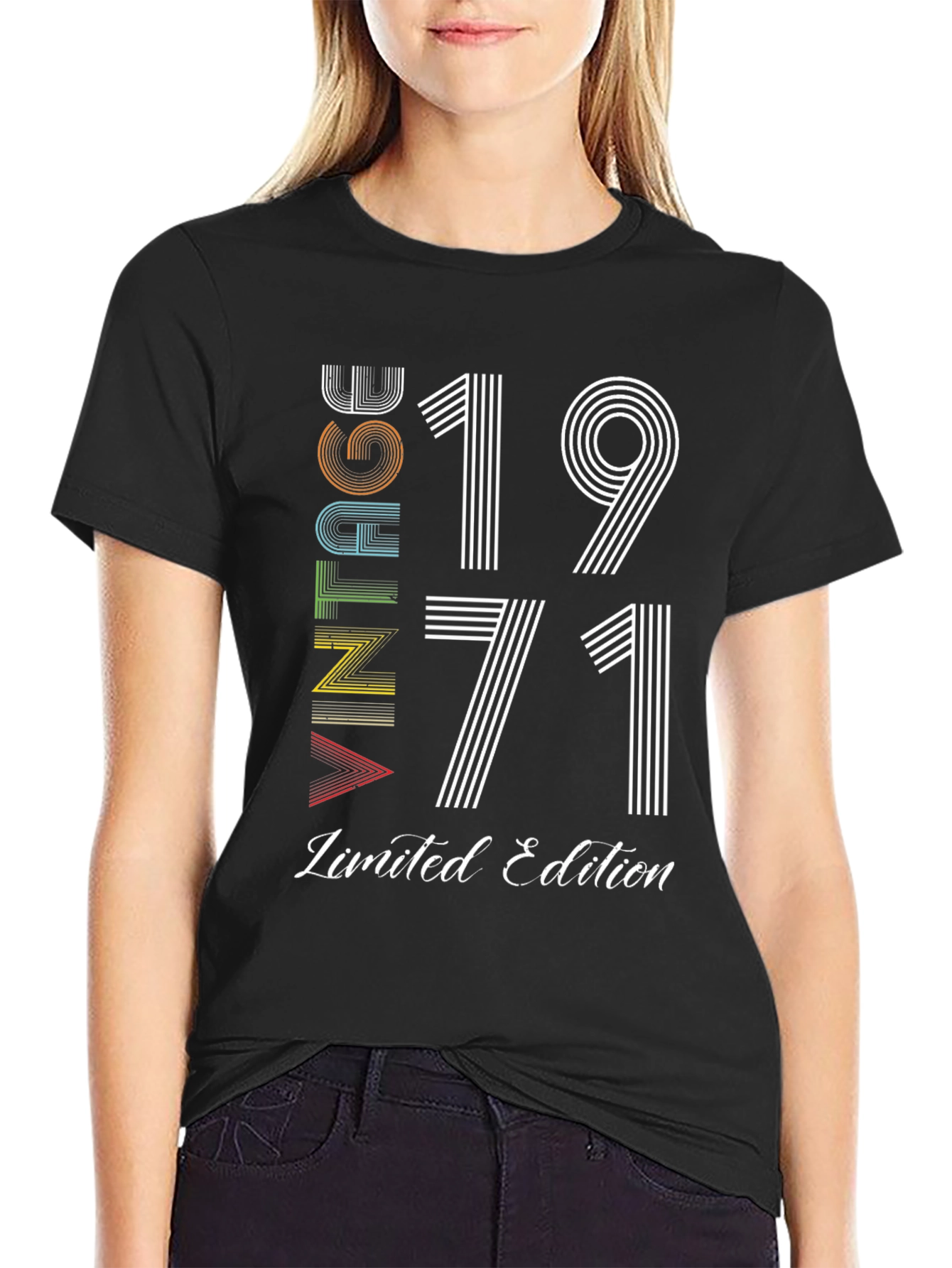 Black Vintage 1971 Limited Edition Black T-Shirt view 2