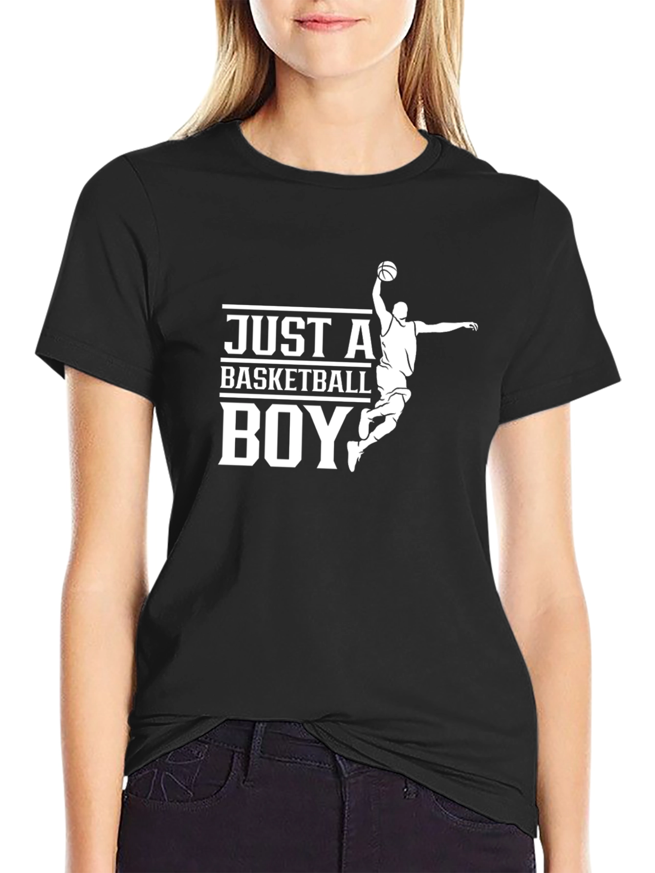 Black Just A Basketball Boy - Graphic T-Shirt view 2