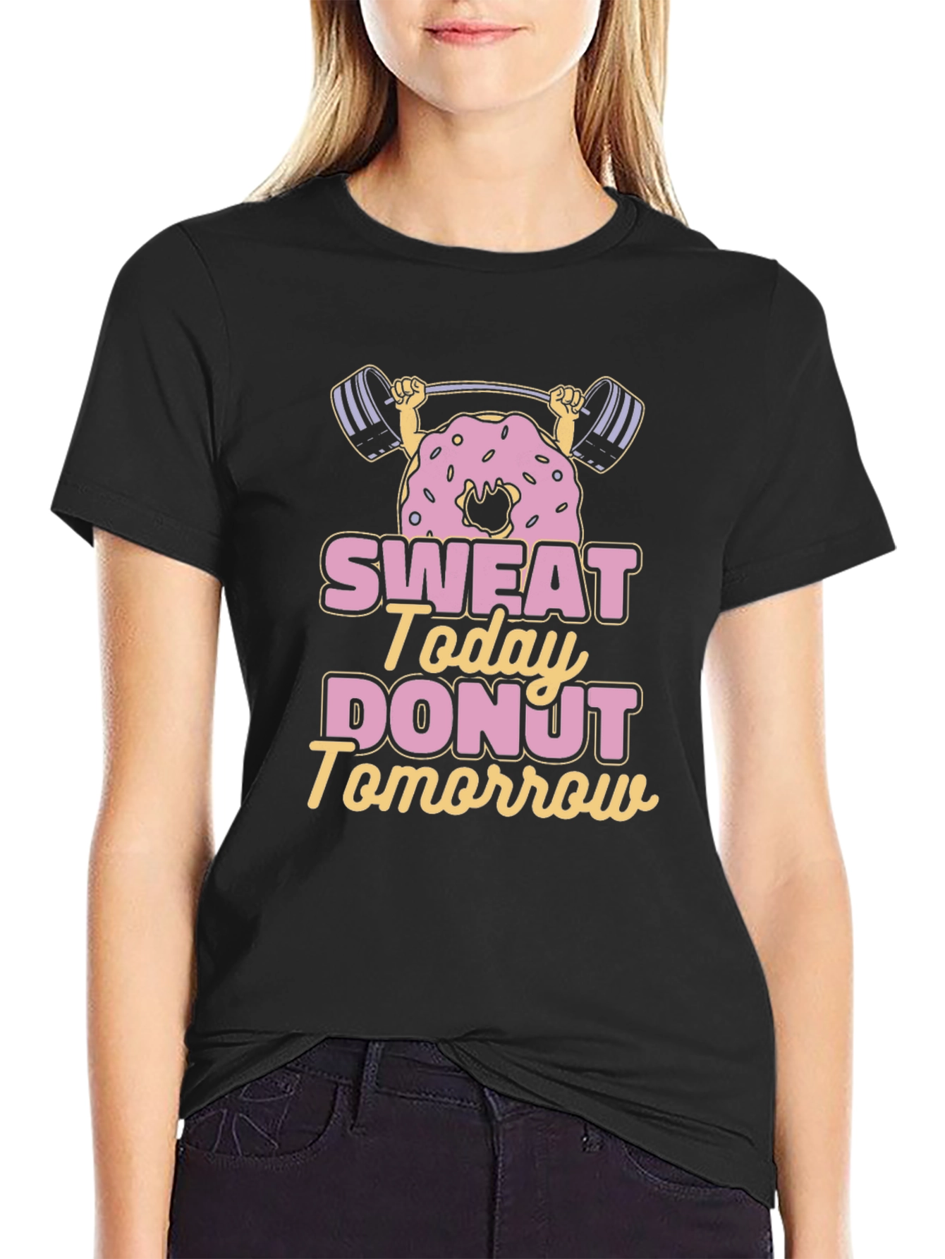 Black Sweat Today Donut Tomorrow T-Shirt view 2
