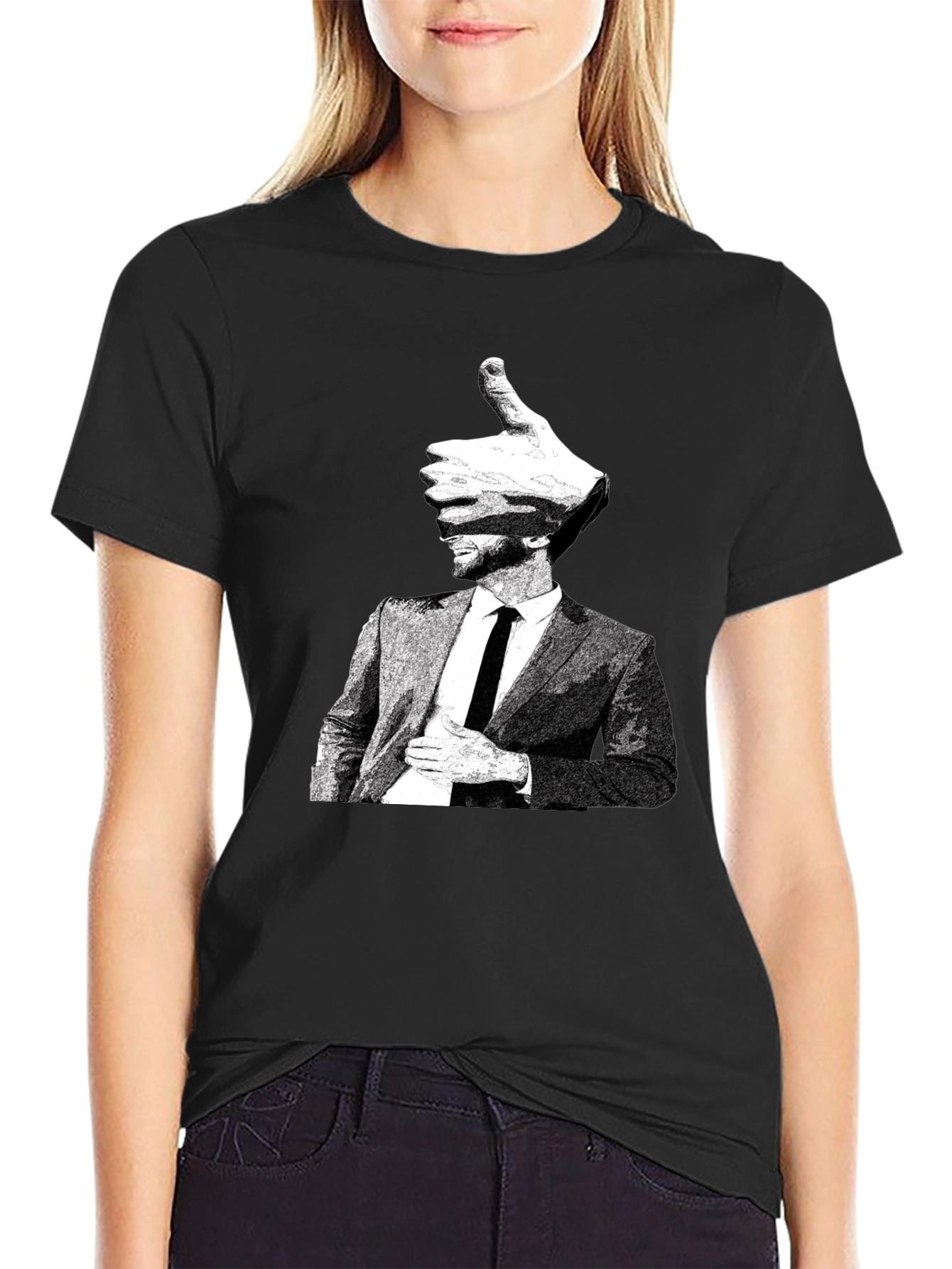 Black Thumbs Up Boss Graphic T-Shirt view 2