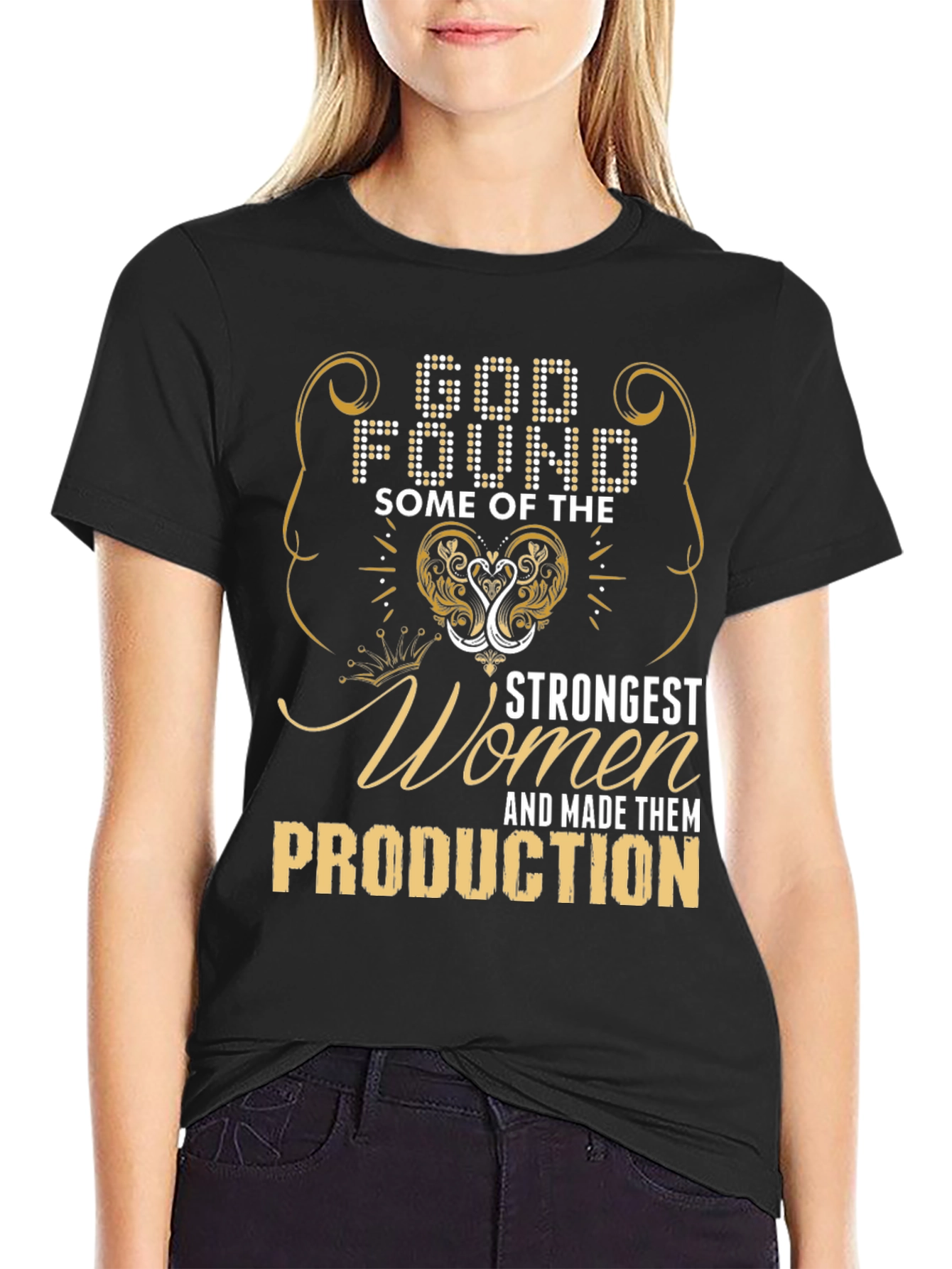 Black Strong Women in Production T-Shirt view 2