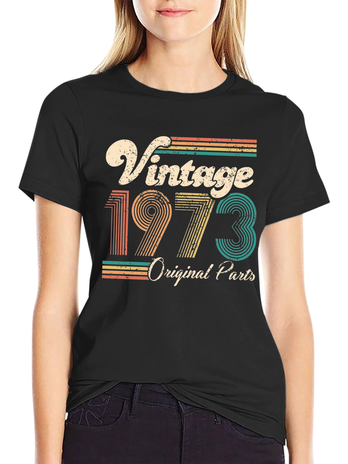 Black Vintage 1973 Original Parts Graphic T-Shirt view 2