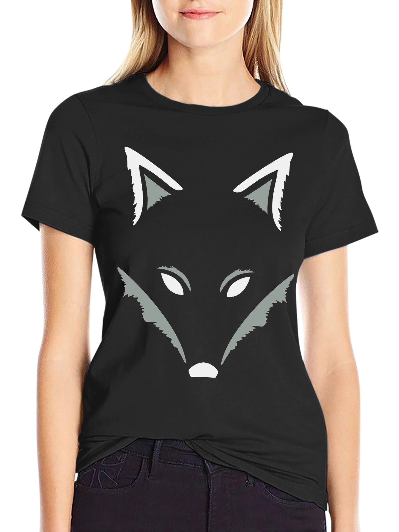 Black Fox Graphic Tee - Stylish Animal Design T-Shirt view 2