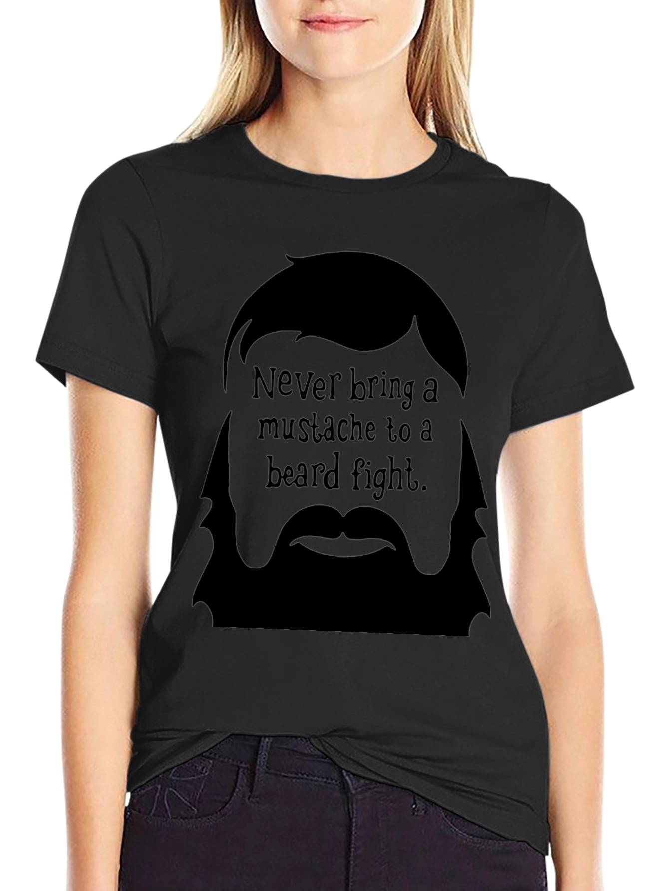 Black Beard Fight T-Shirt - Funny Beard Graphic Tee view 2
