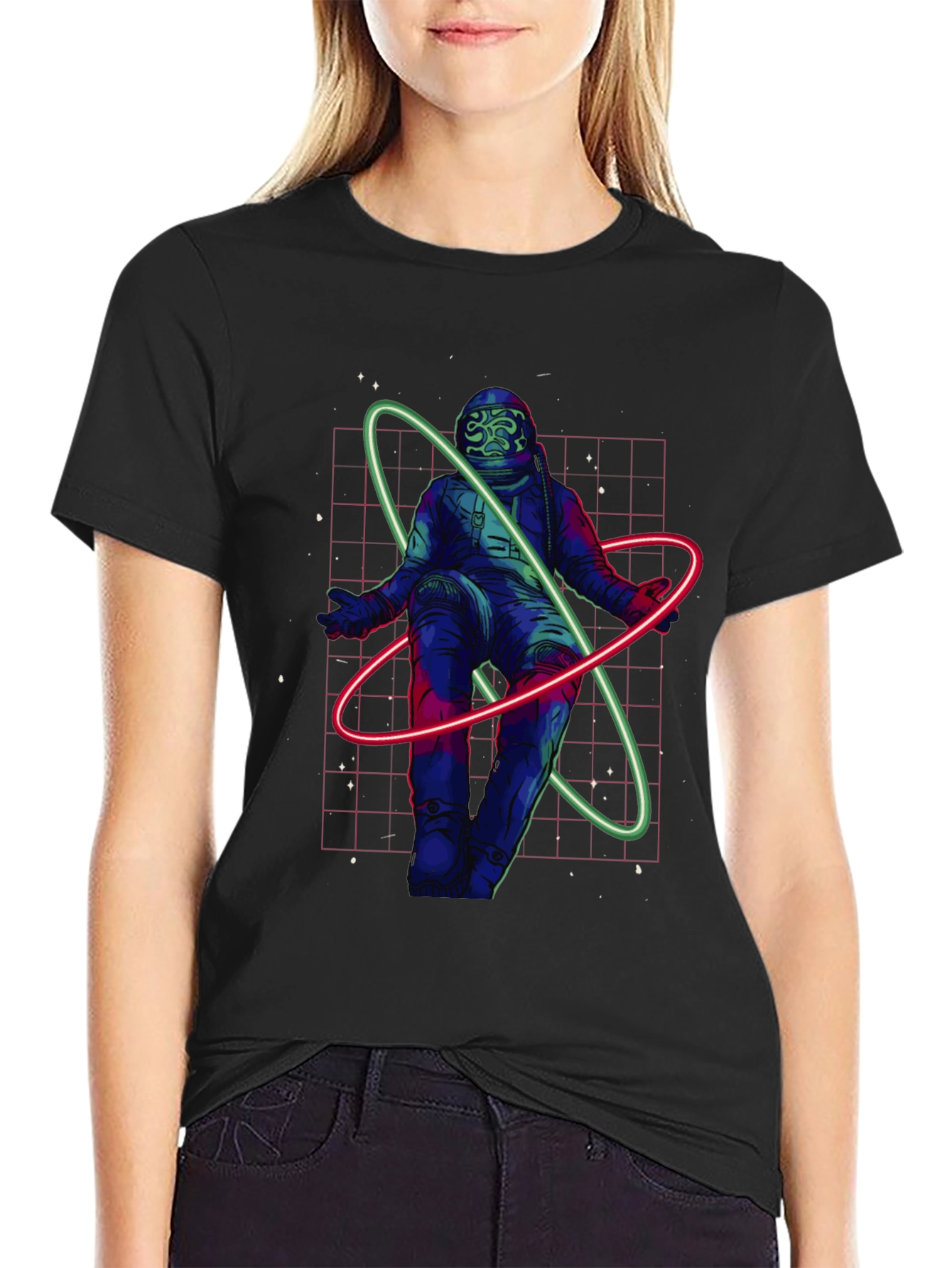 Black Astronaut Graphic T-Shirt - Space Design view 2
