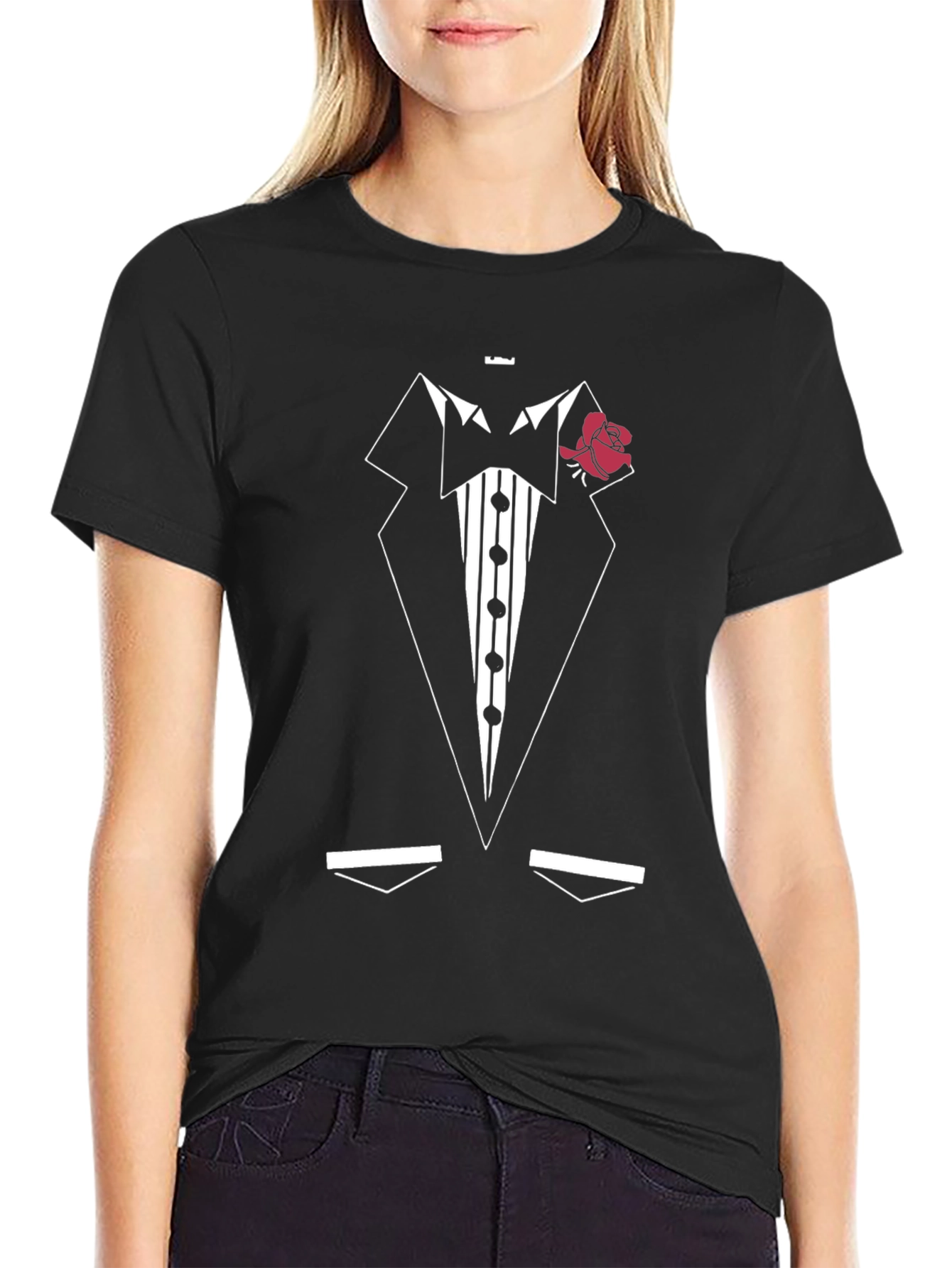 Black Tuxedo Graphic T-Shirt - Party Ready! view 2