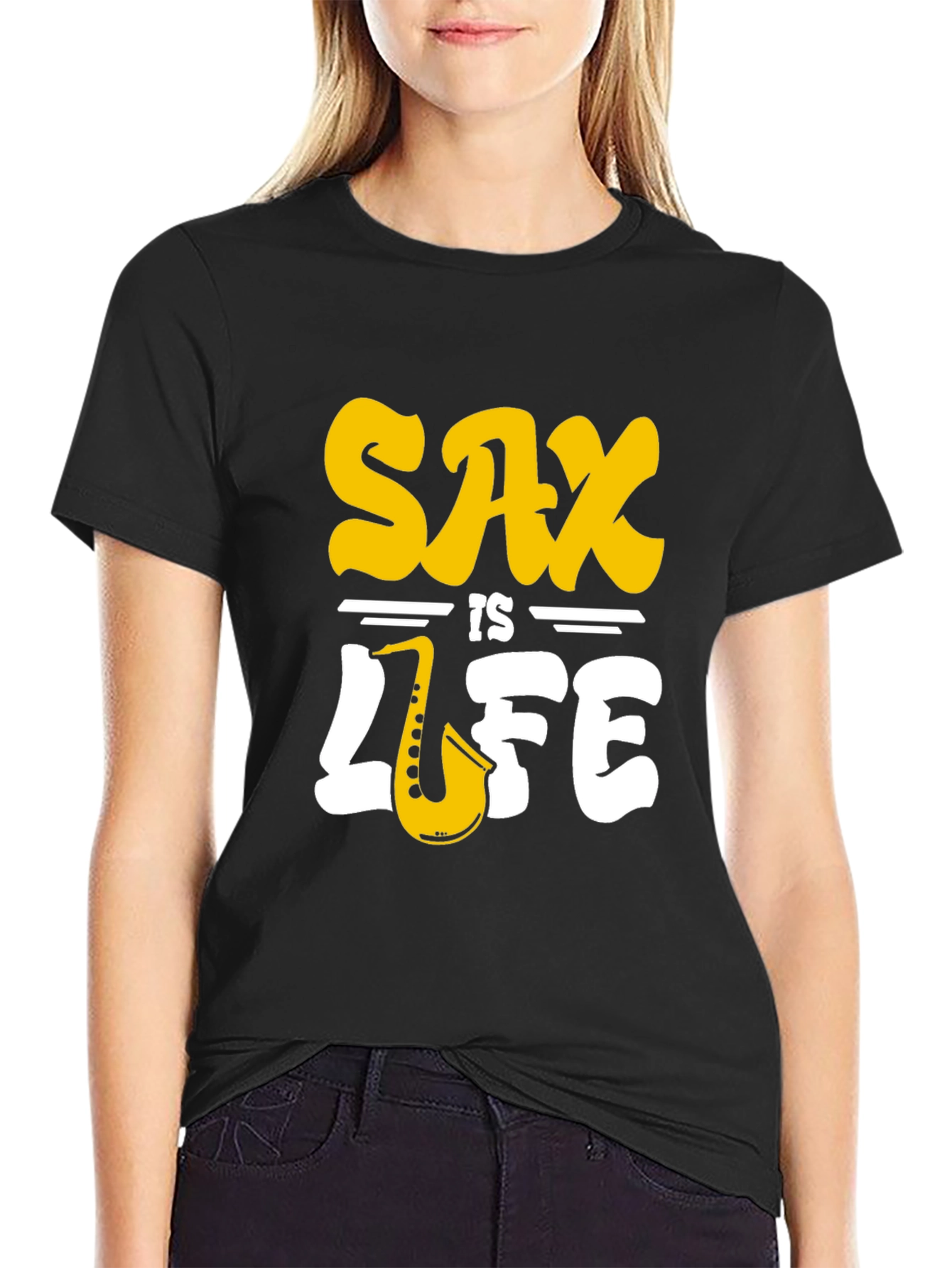 Black Sax is Life Graphic T-Shirt view 2