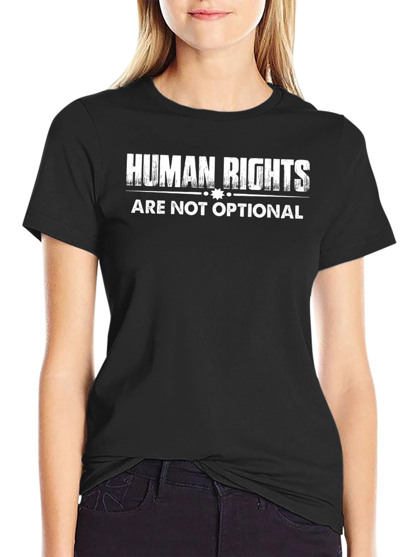Black Human Rights Are Not Optional Black T-Shirt view 2