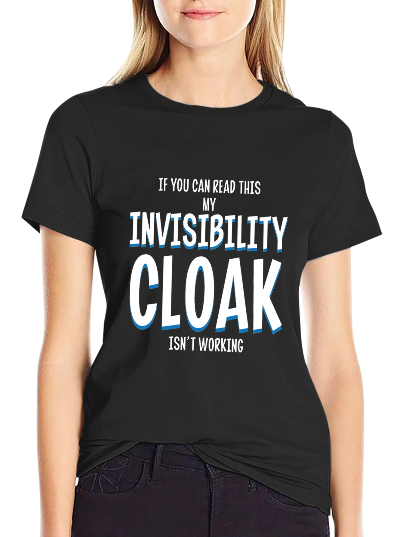 Black Invisibility Cloak T-Shirt - Funny Graphic Tee view 2
