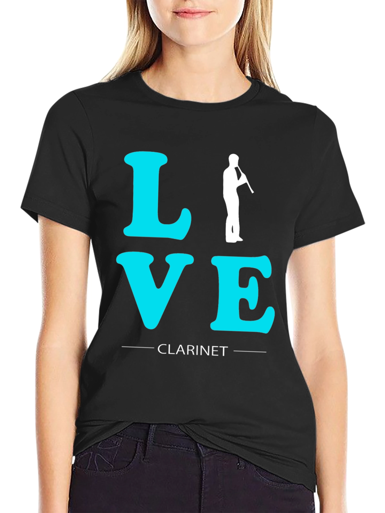 Black Love Clarinet T-Shirt - Black view 2