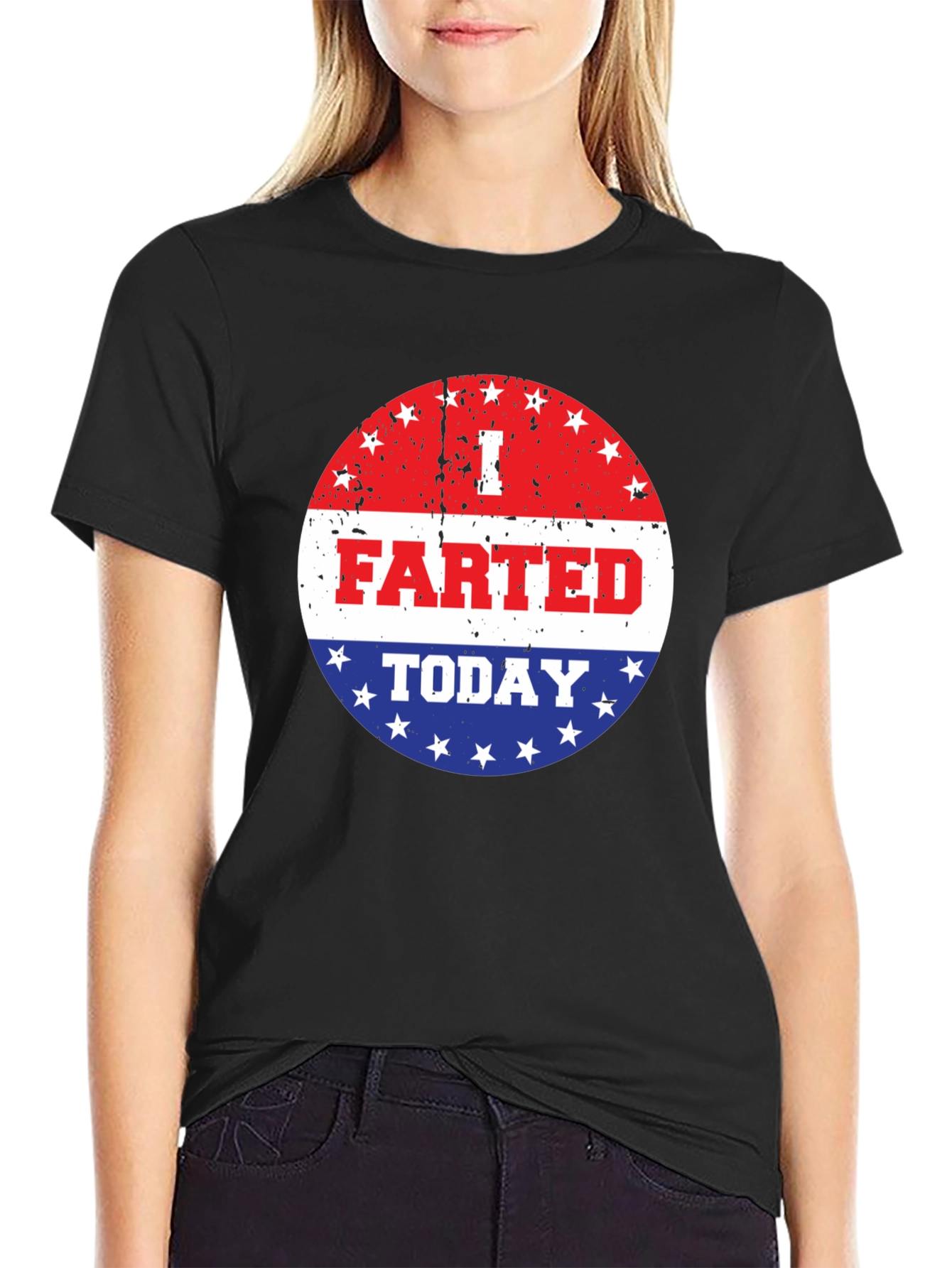 Black I Farted Today Graphic T-Shirt - Funny Slogan Tee view 2