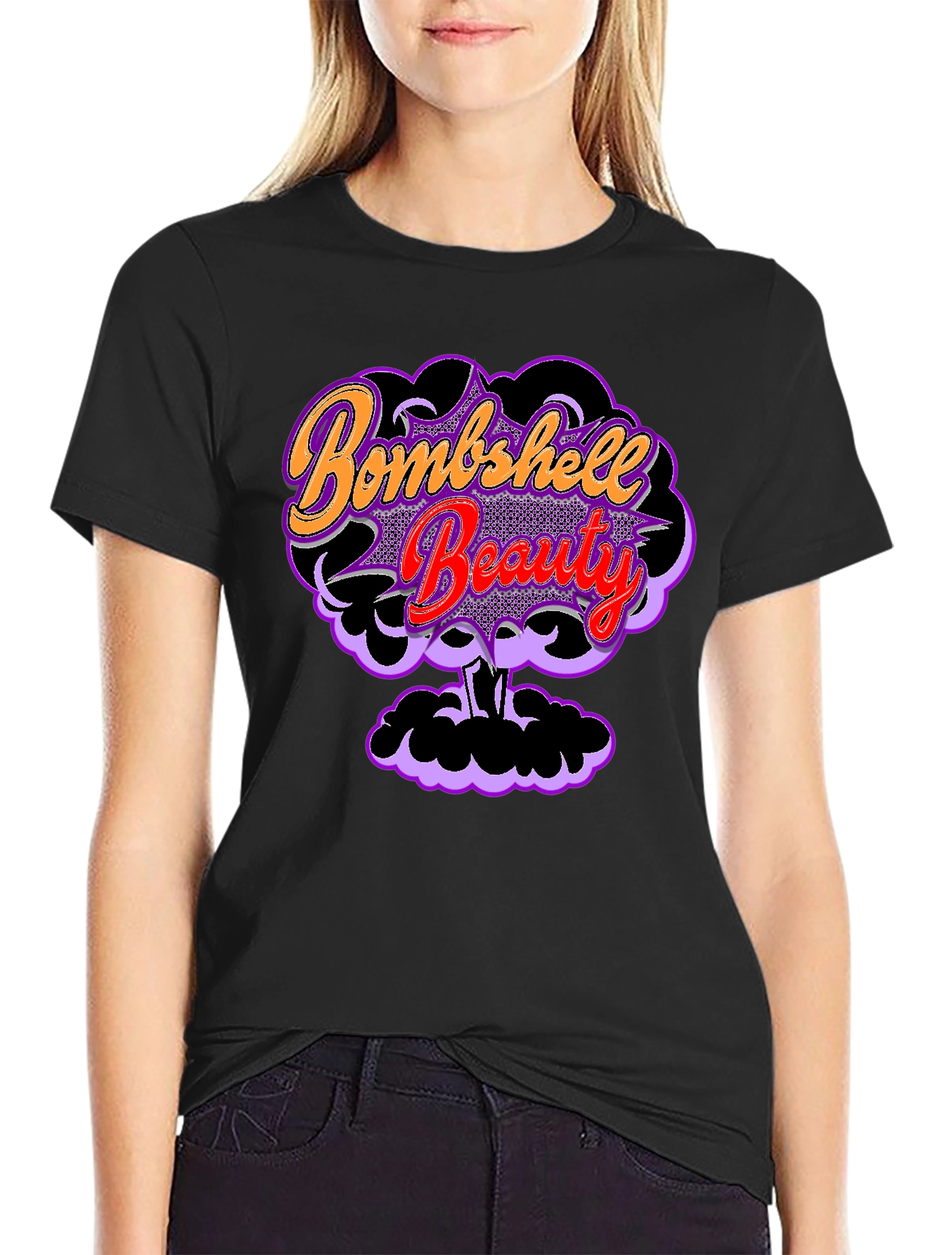 Black Bombshell Beauty Graphic T-Shirt view 2