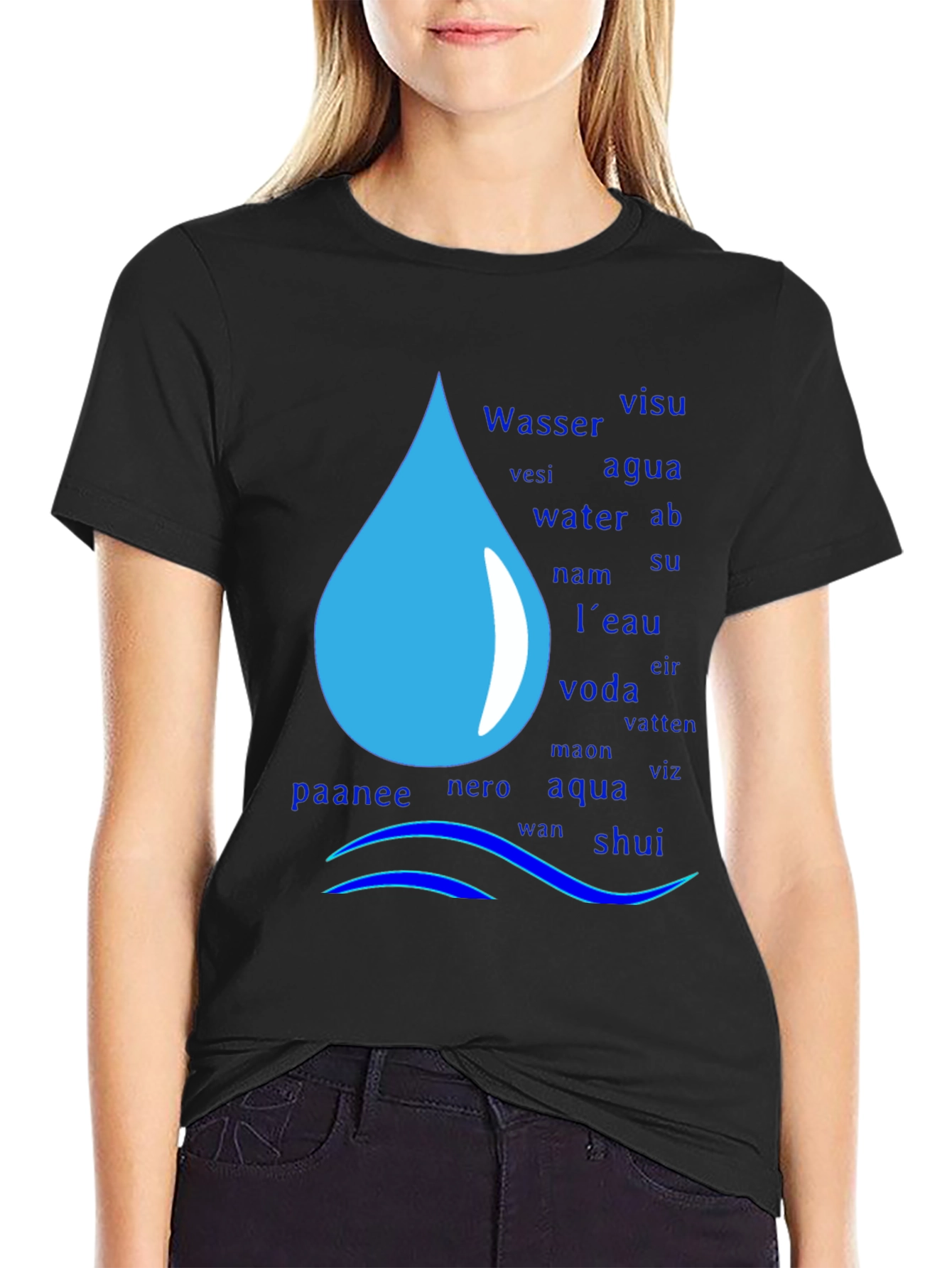 Multilingual Water Drop T-Shirt - 2