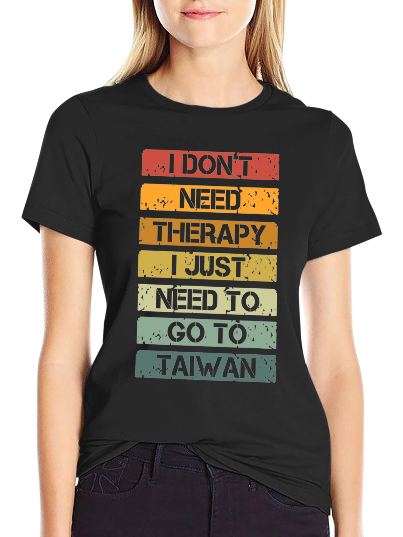 Black I Don't Need Therapy T-Shirt - Taiwan Travel Shirt view 2