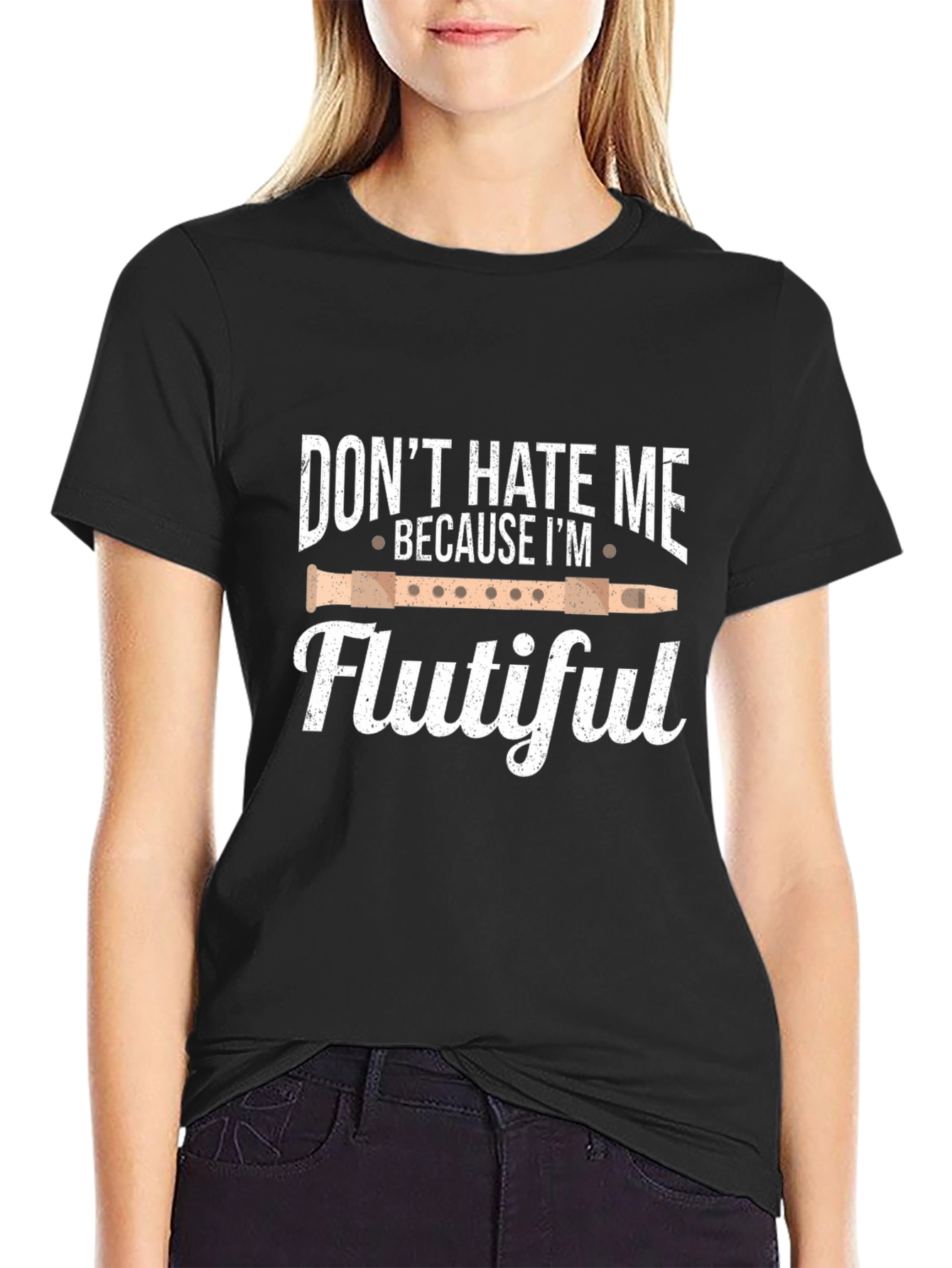 Black Don't Hate Me Flutiful Black T-Shirt view 2