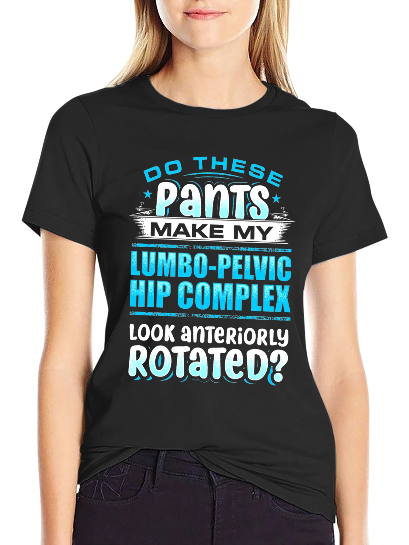 Black Funny Lumbo-Pelvic Hip Complex T-Shirt view 2