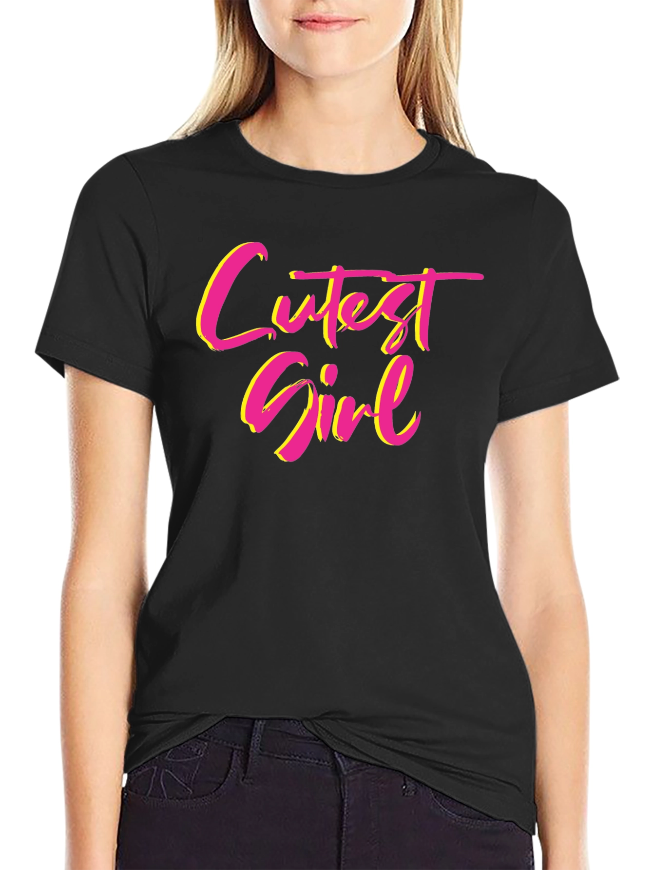 Black Cutest Girl Graphic T-Shirt - Fun & Stylish Tee view 2