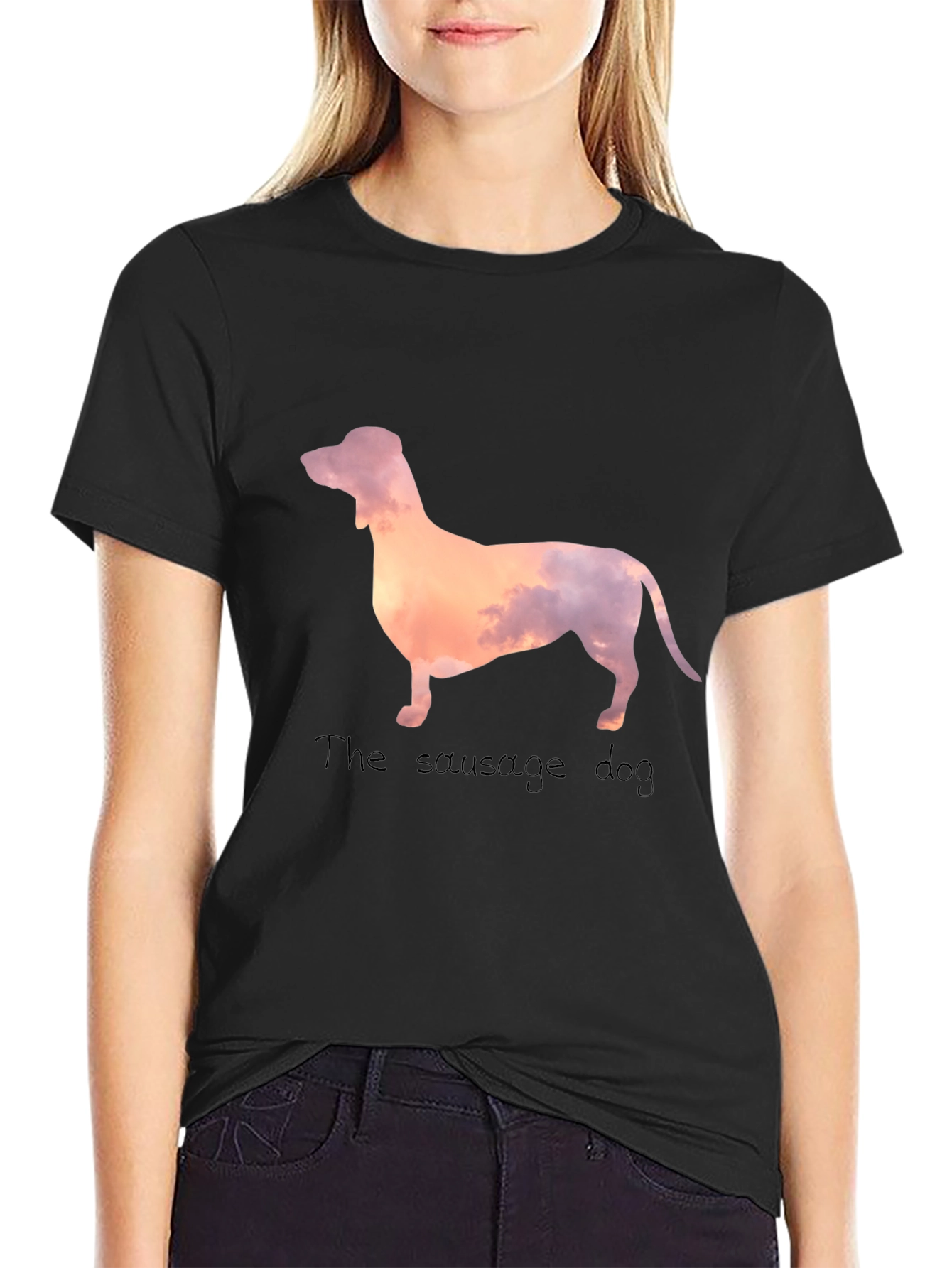 Black Sausage Dog Graphic Tee - Stylish & Unique Design view 2