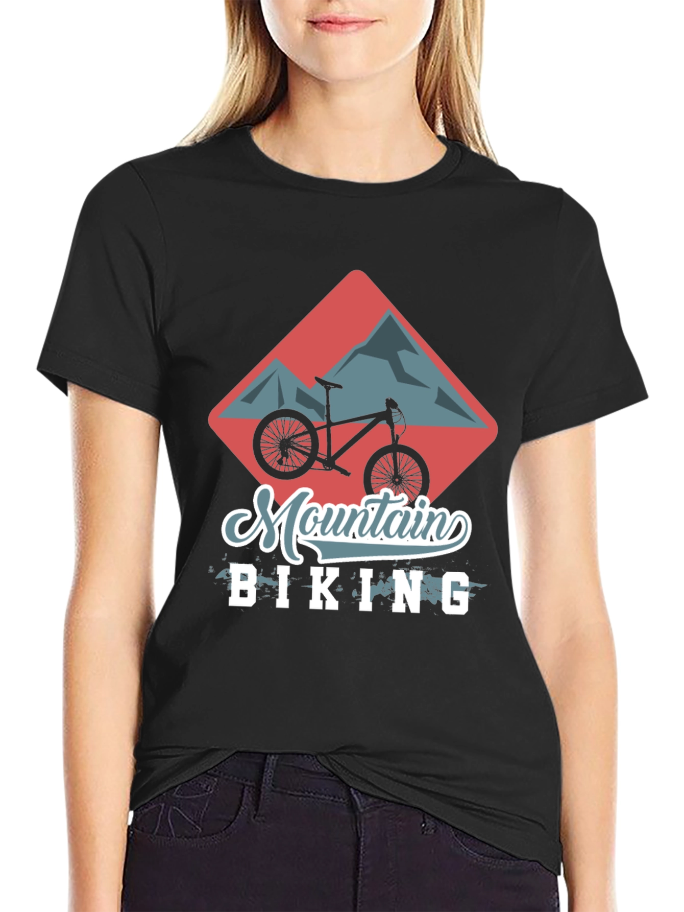 Black Mountain Biking Graphic Tee - Black view 2