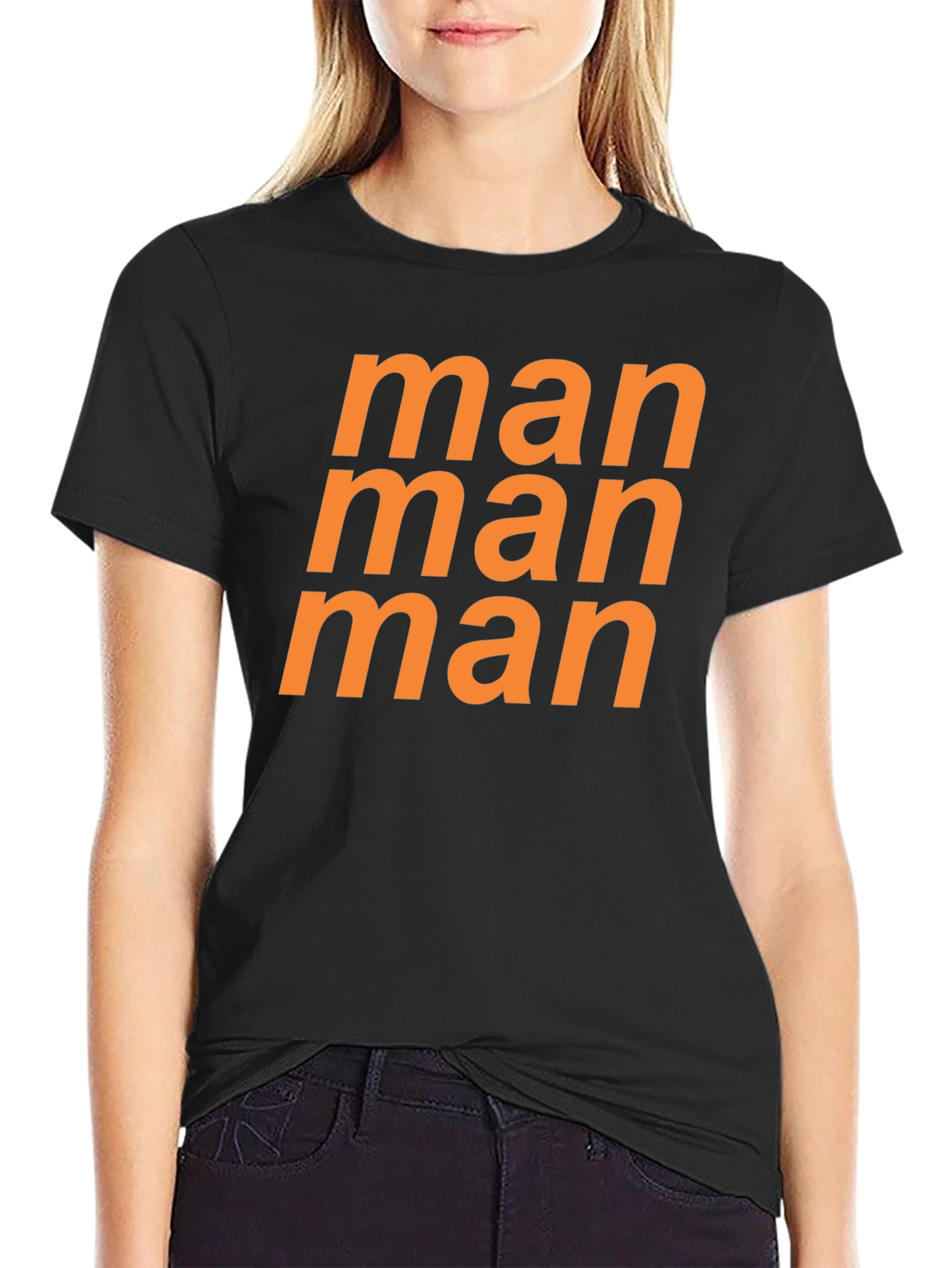 Black Man Graphic Tee - Bold Orange Print view 2