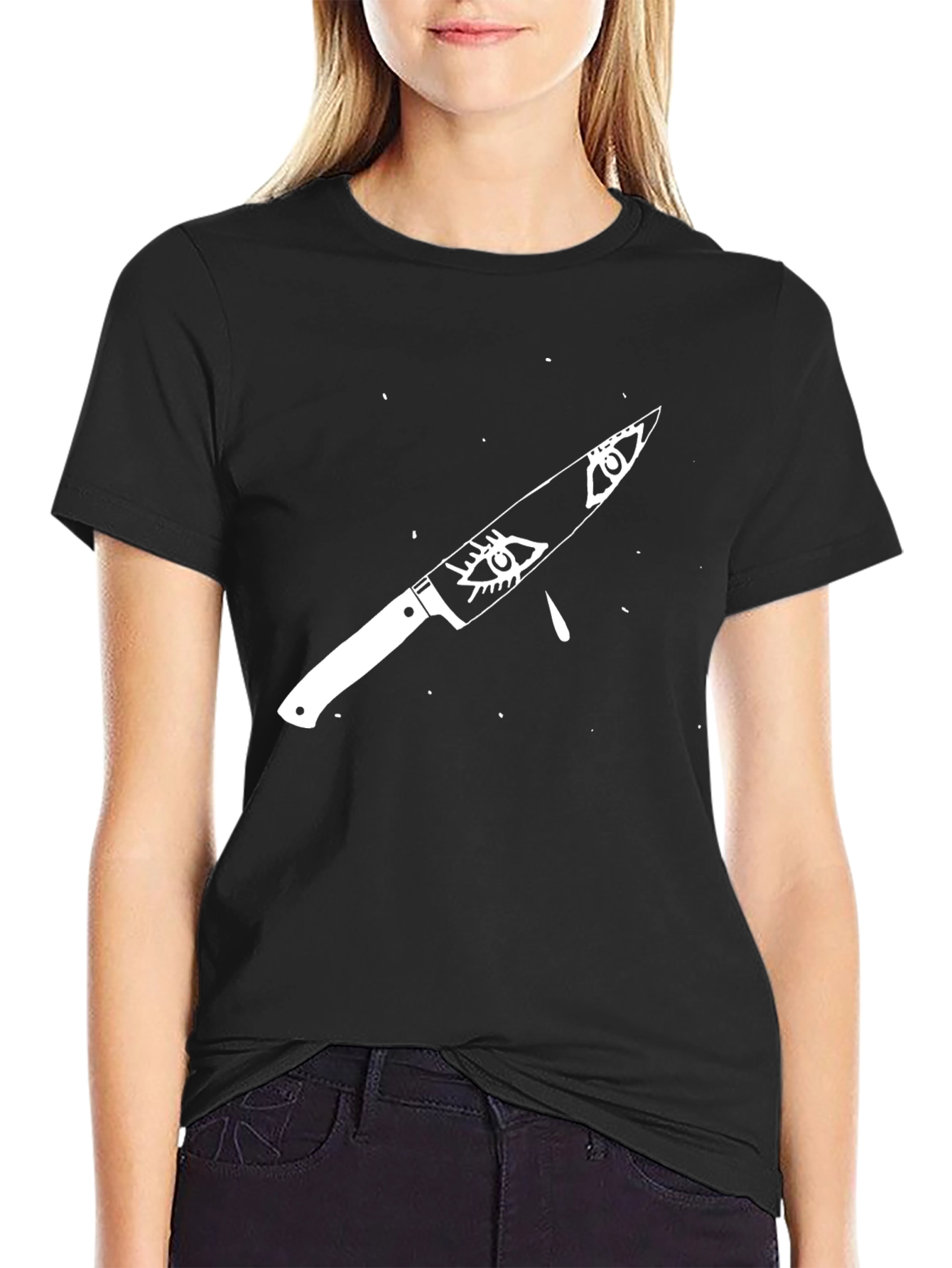 Black Eye Knife Graphic Tee - Edgy Streetwear view 2