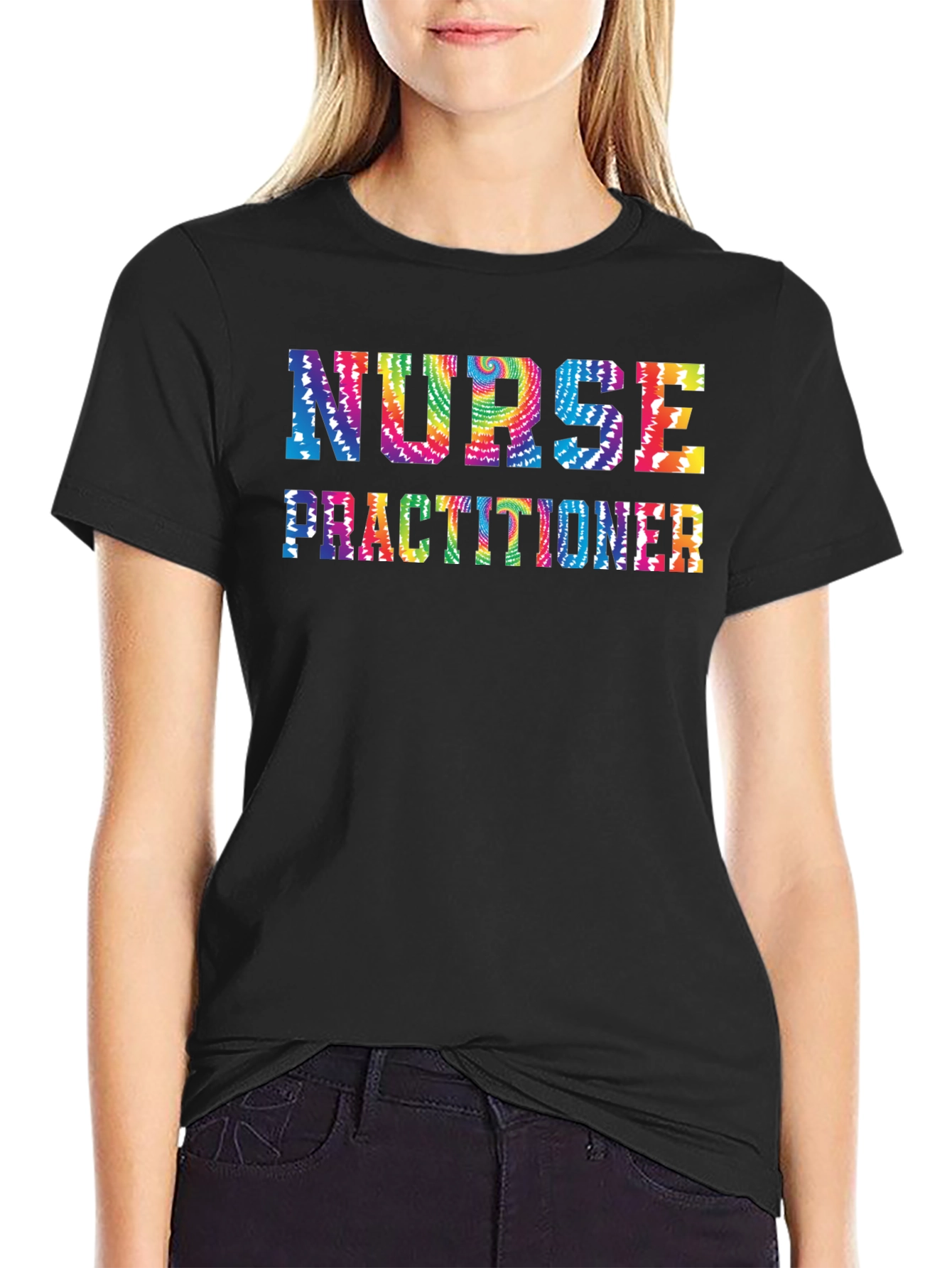 Black Nurse Practitioner Tie Dye T-Shirt Black view 2