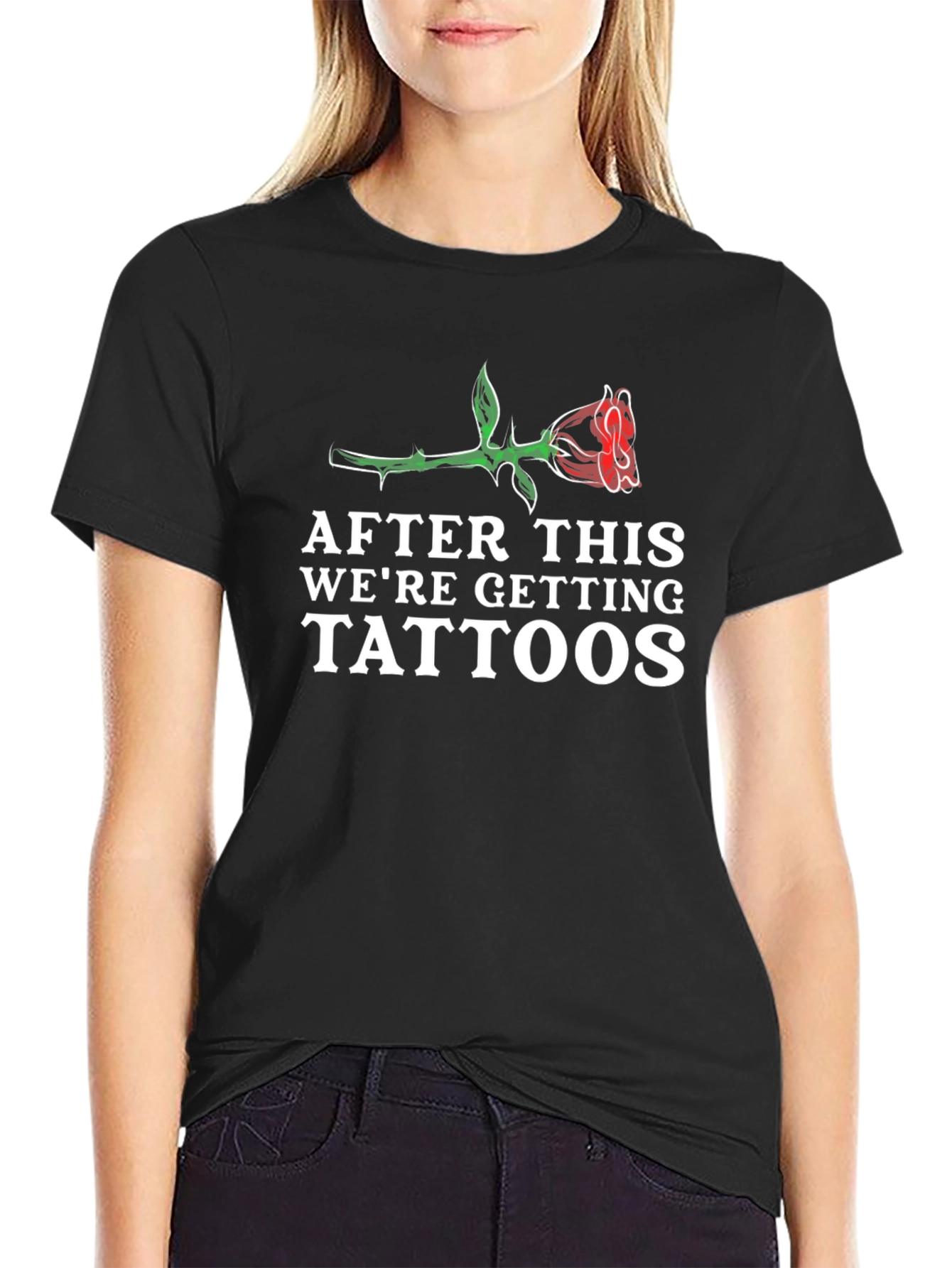 Black Funny Tattoo T-Shirt - After This We're Getting Tattoos view 2