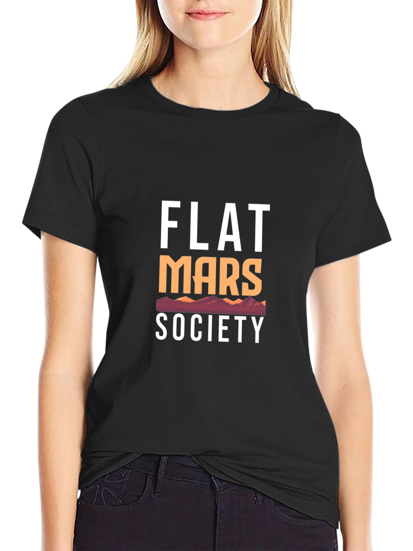Flat Mars Society Graphic Tee - Black Cotton - 2