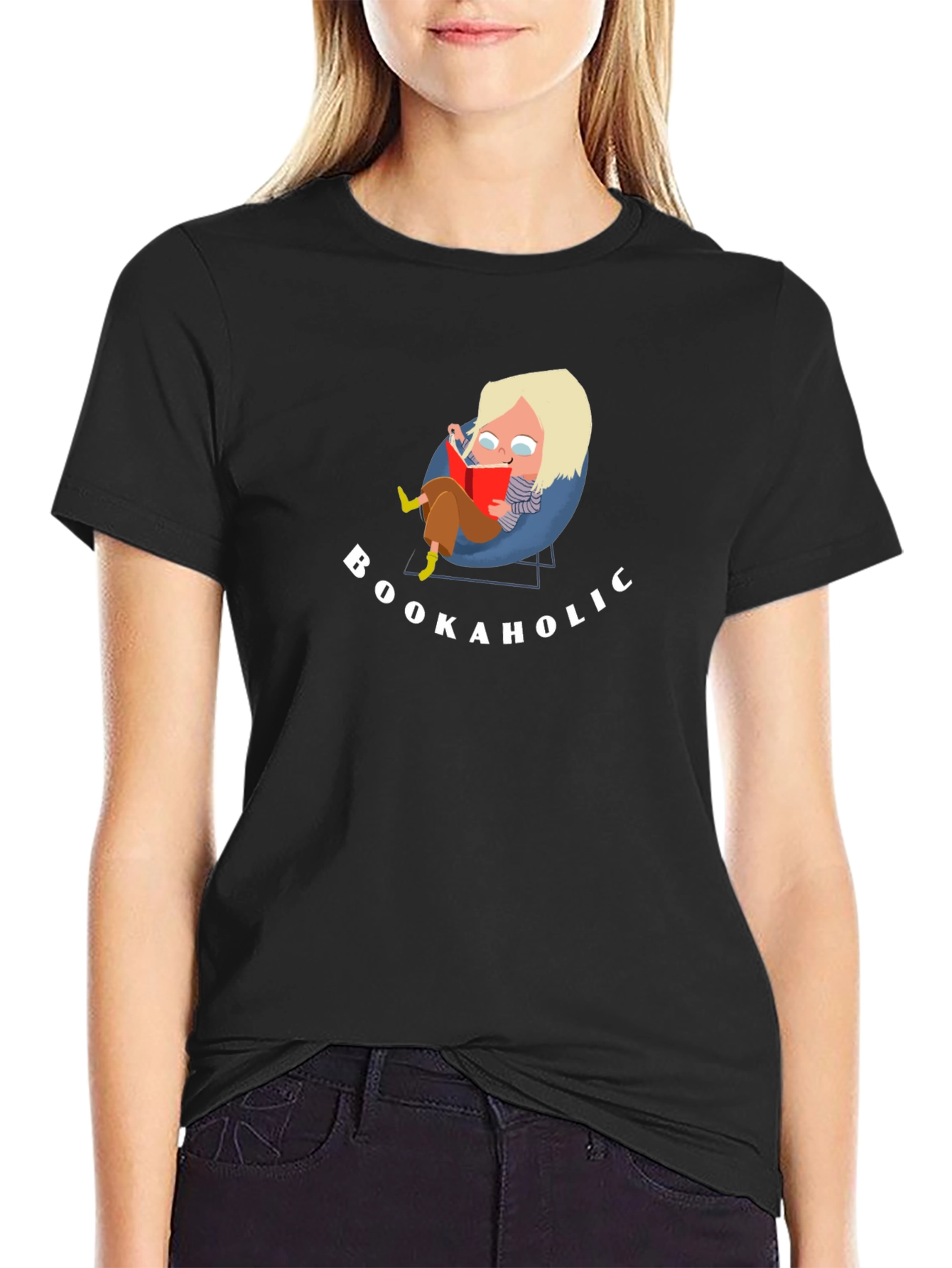 Black Bookaholic Graphic Tee view 2